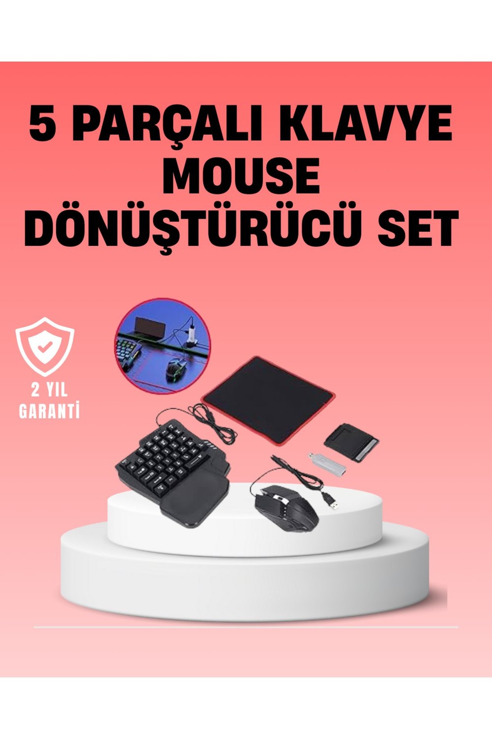 Mobil Oyuncu Aksesuar Seti | Kablosuz Düşük Gecikmeli Klavye & Mouse