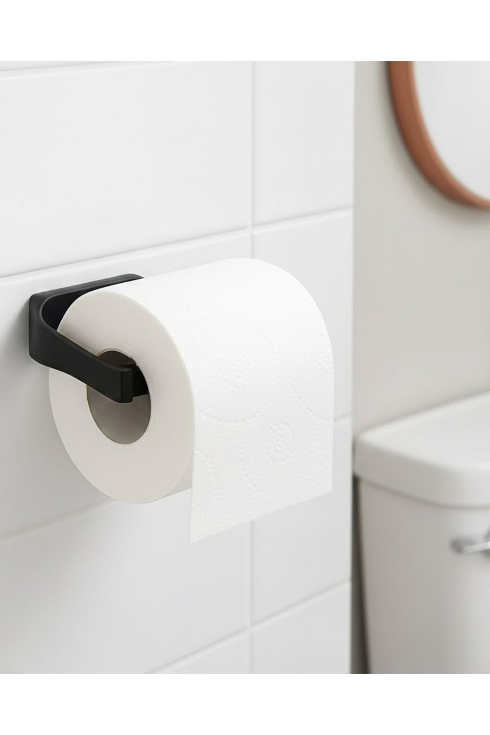 Modern Siyah Tuvalet Kağıtlığı Duvar Tipi Minimal Tasarım Peçetelik