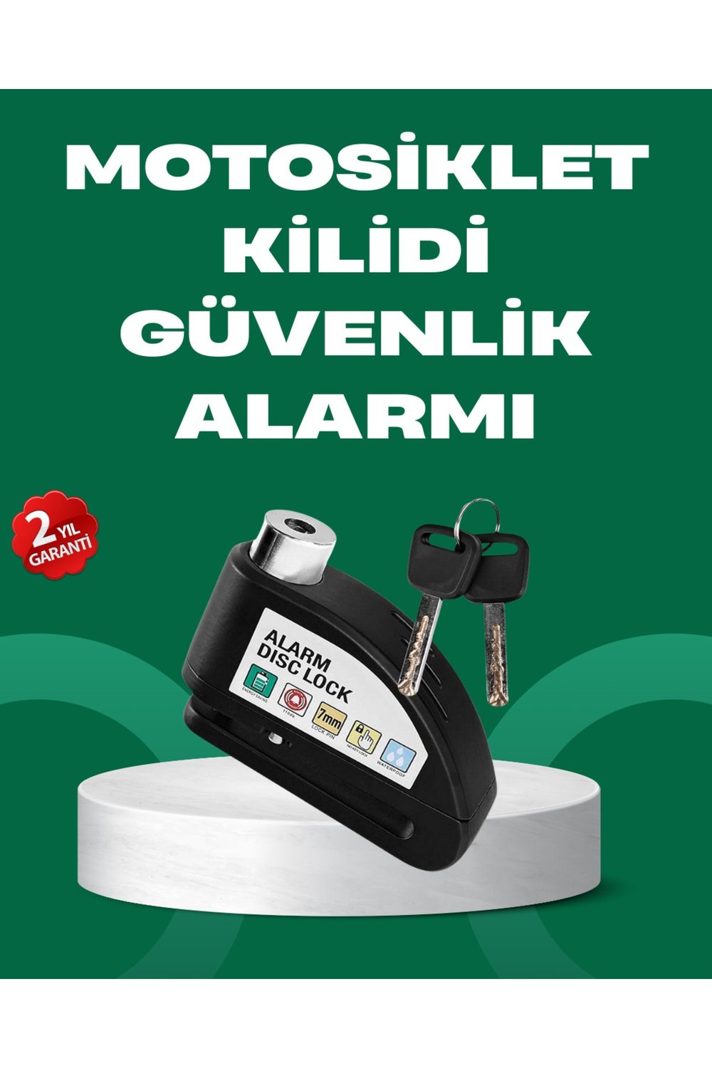 Motosiklet Scooter Bisiklet Tekerlek Disk Kilidi Alarmlı Güvenlik