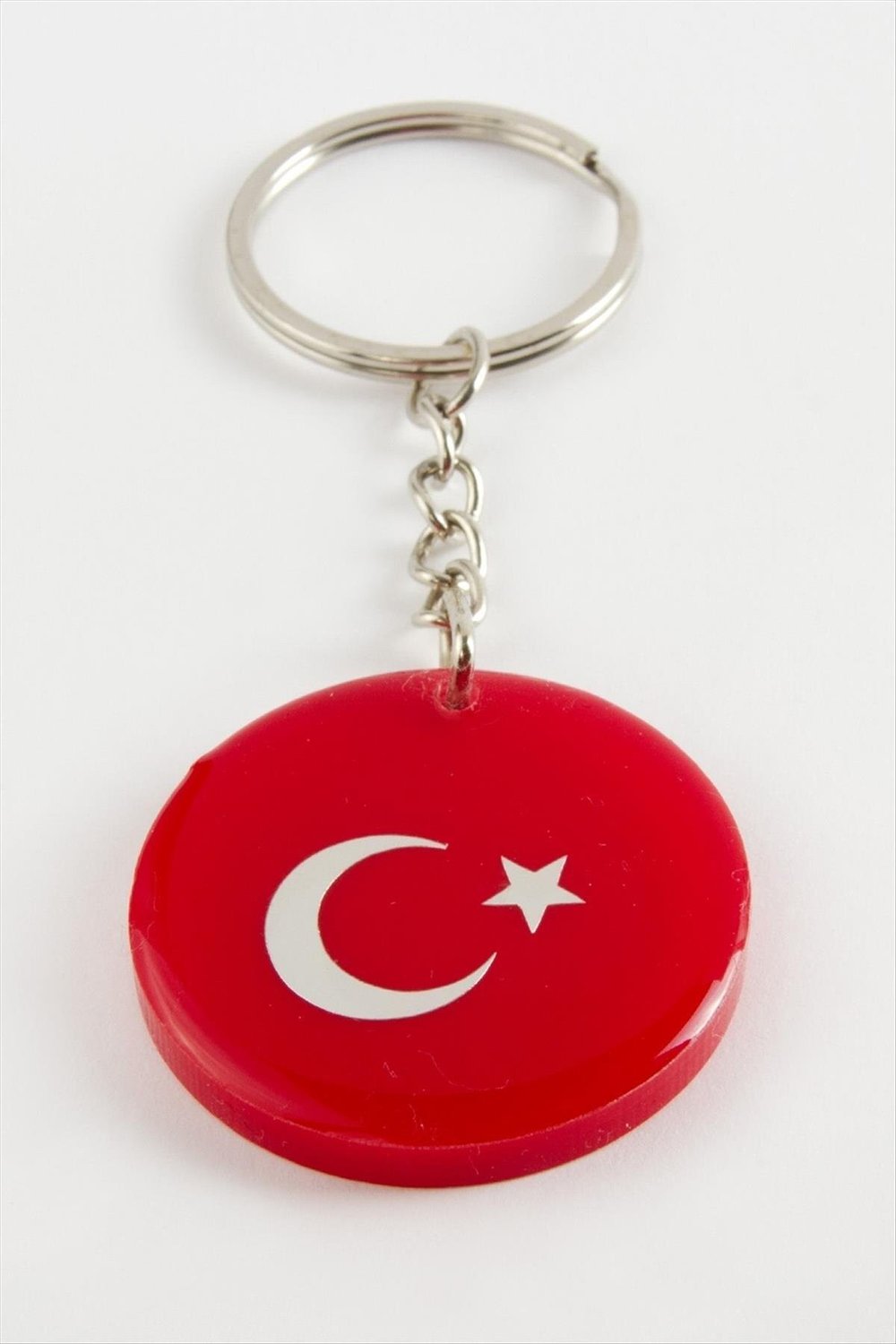 NRZSNT Ay Yıldız Epoksi (01254) Anahtarlık-Gümüş Rengi