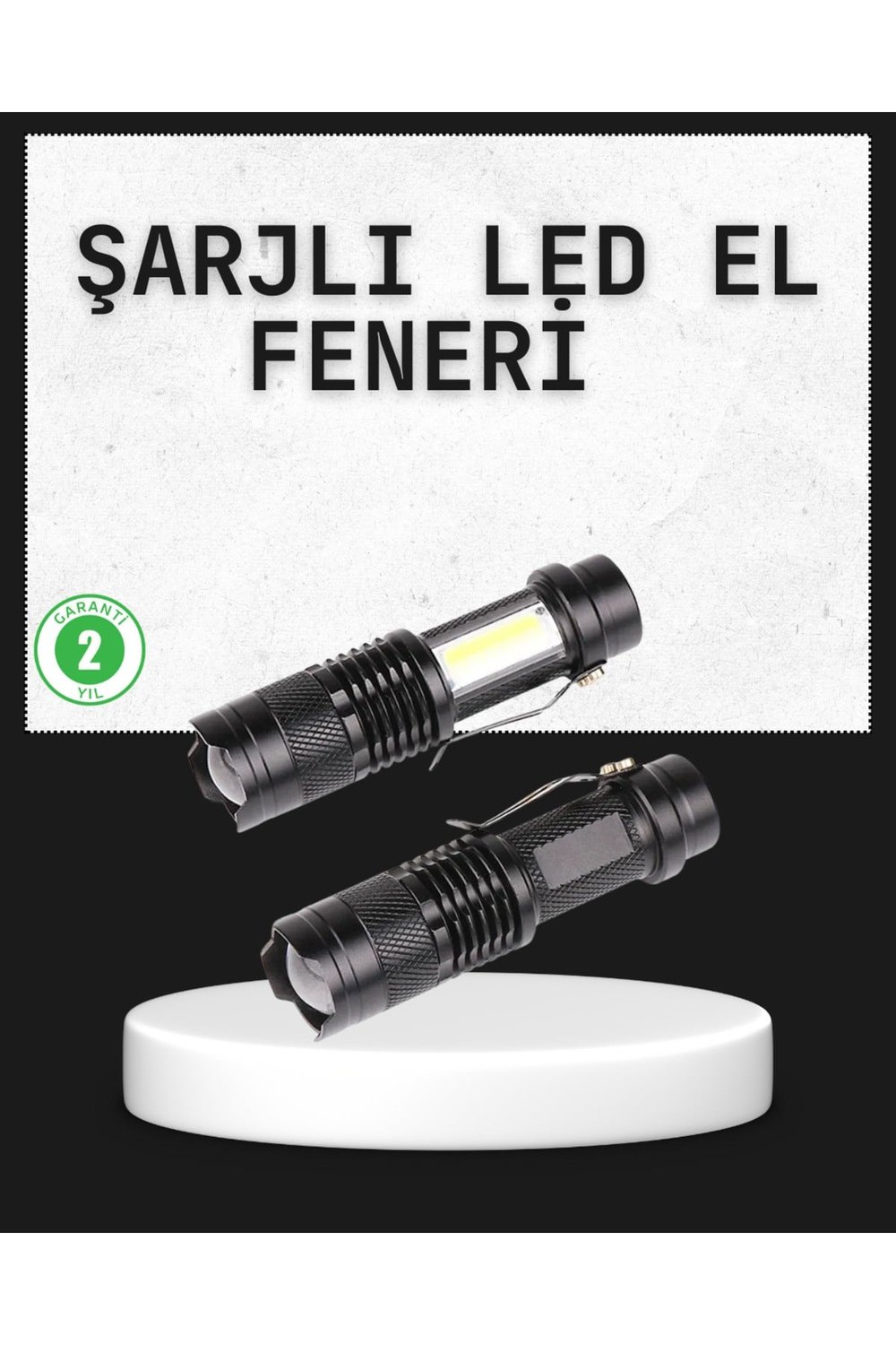 Odak Ayarlı 2000 Lümen Şarjlı LED El Feneri