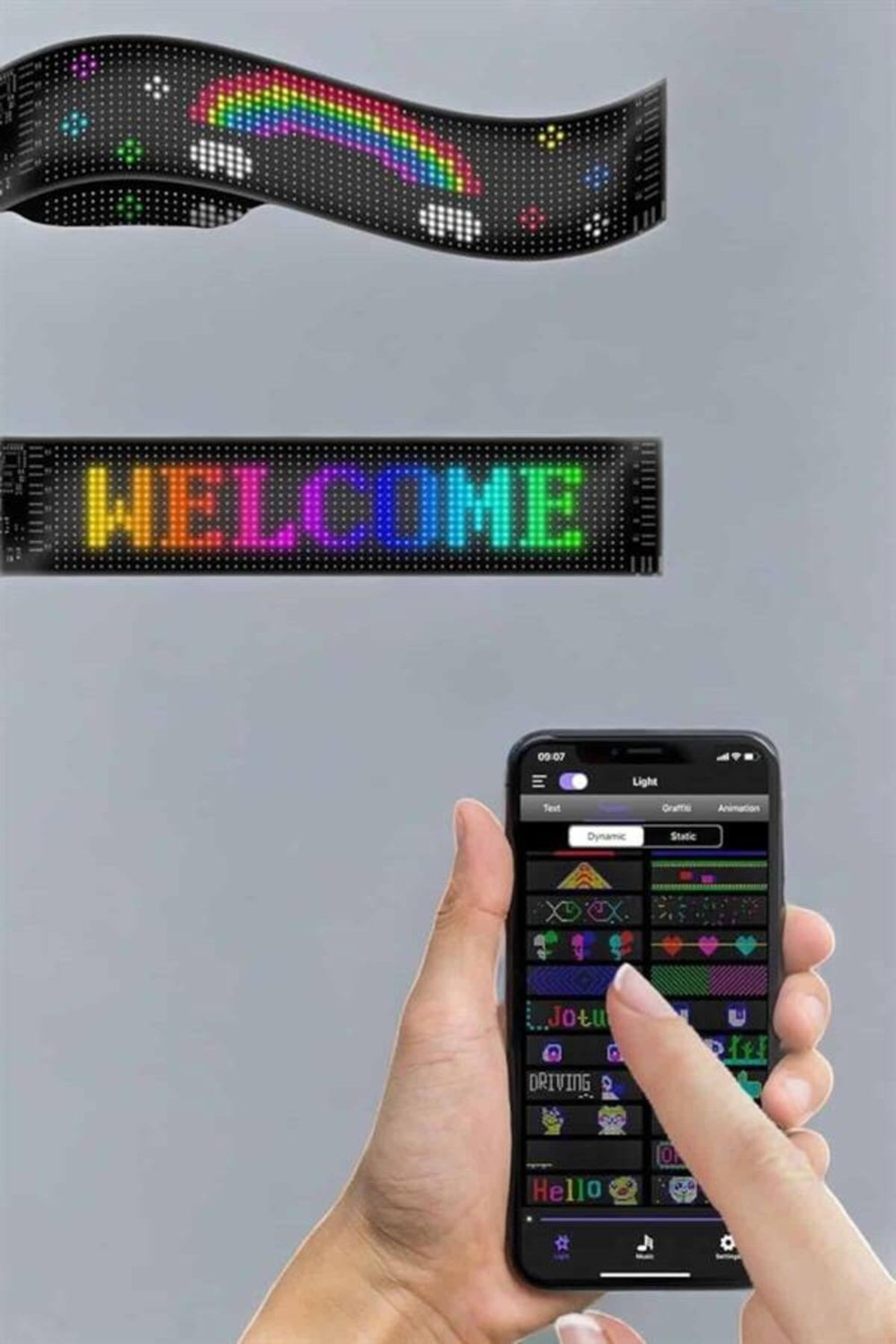 Otomobil Uyumlu Led Matrix Dijital Ekran Bluetooth Bağlantılı