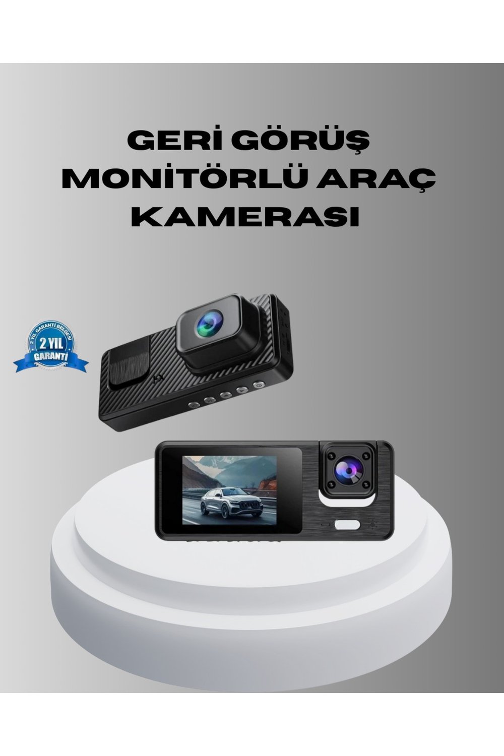 Park Modlu 3 Kameralı Araç Kayıt Cihazı 1080P Ön Kamera 2’’ Ekran