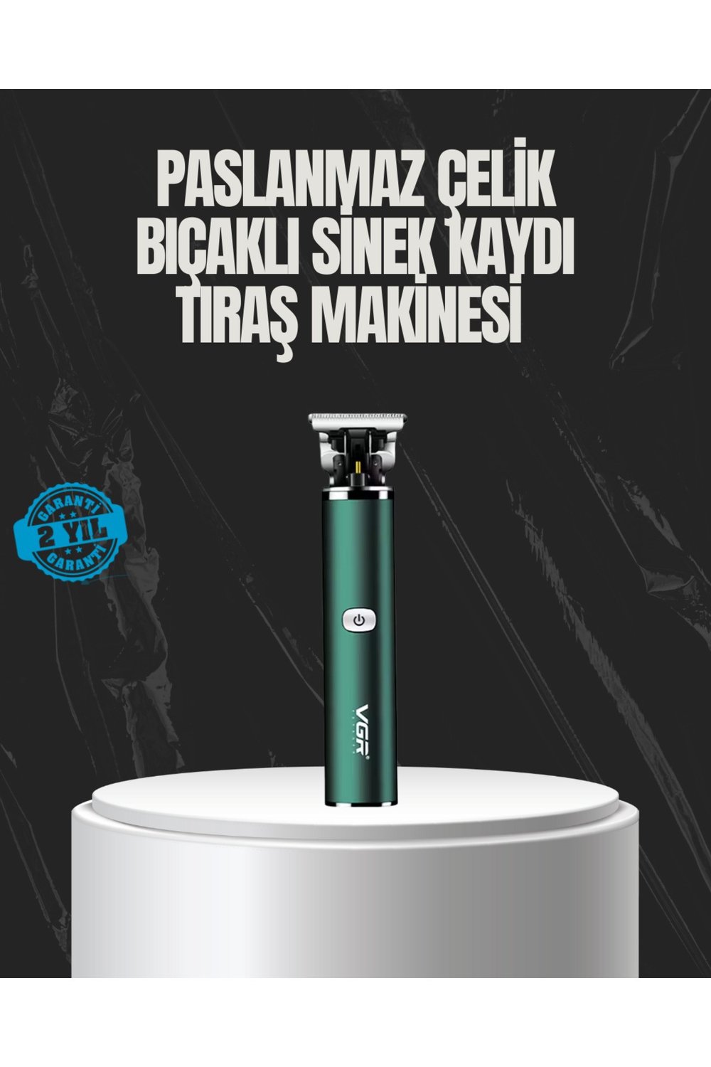Paslanmaz Çelik Başlıklı Su Geçirmez Şarjlı Saç Kesme Makinesi