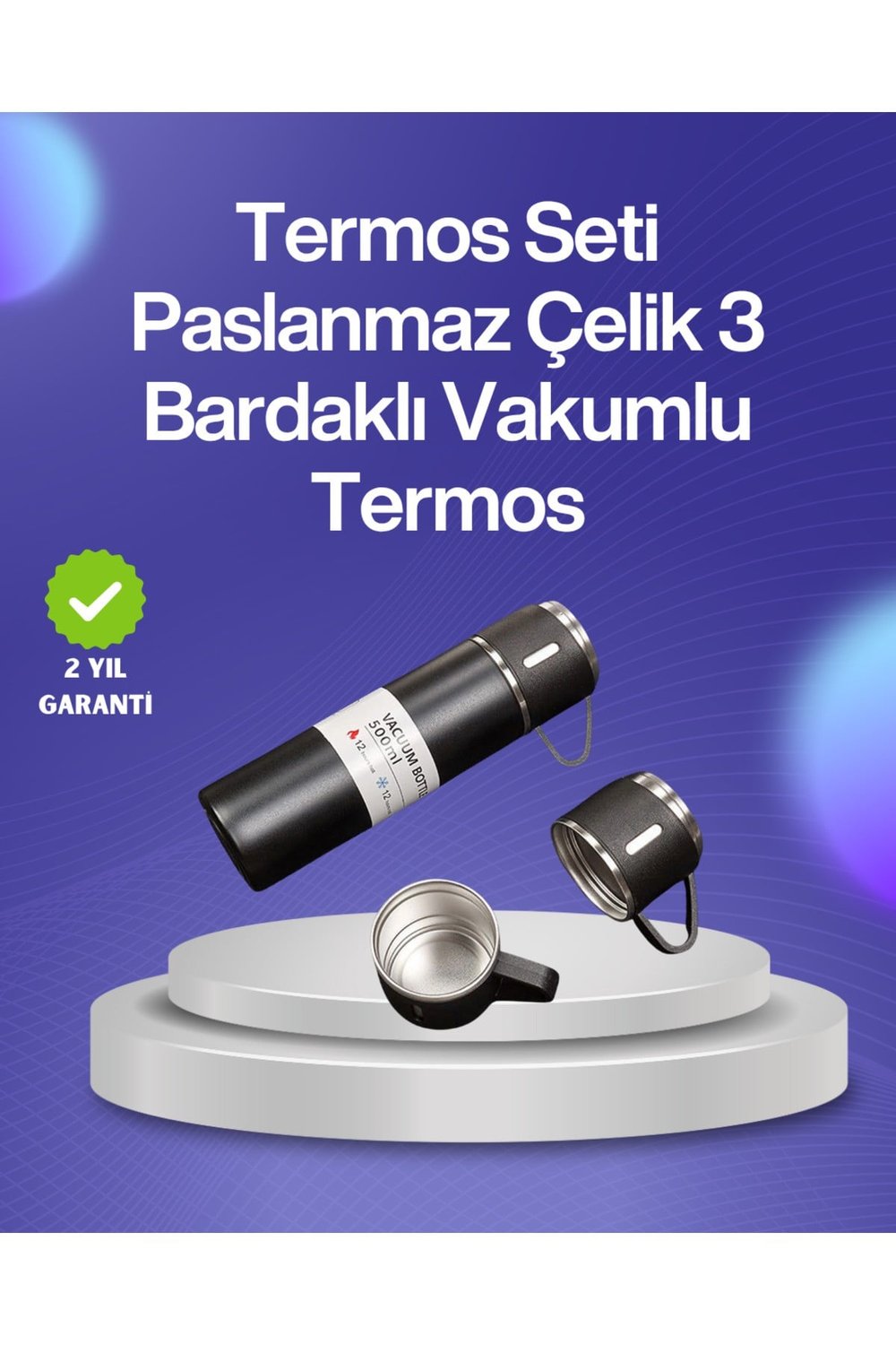 Paslanmaz Çelik Termos Seti | 500 ml Kapasite, 6-12 Saat Isı Koruma, Hediye Kutulu