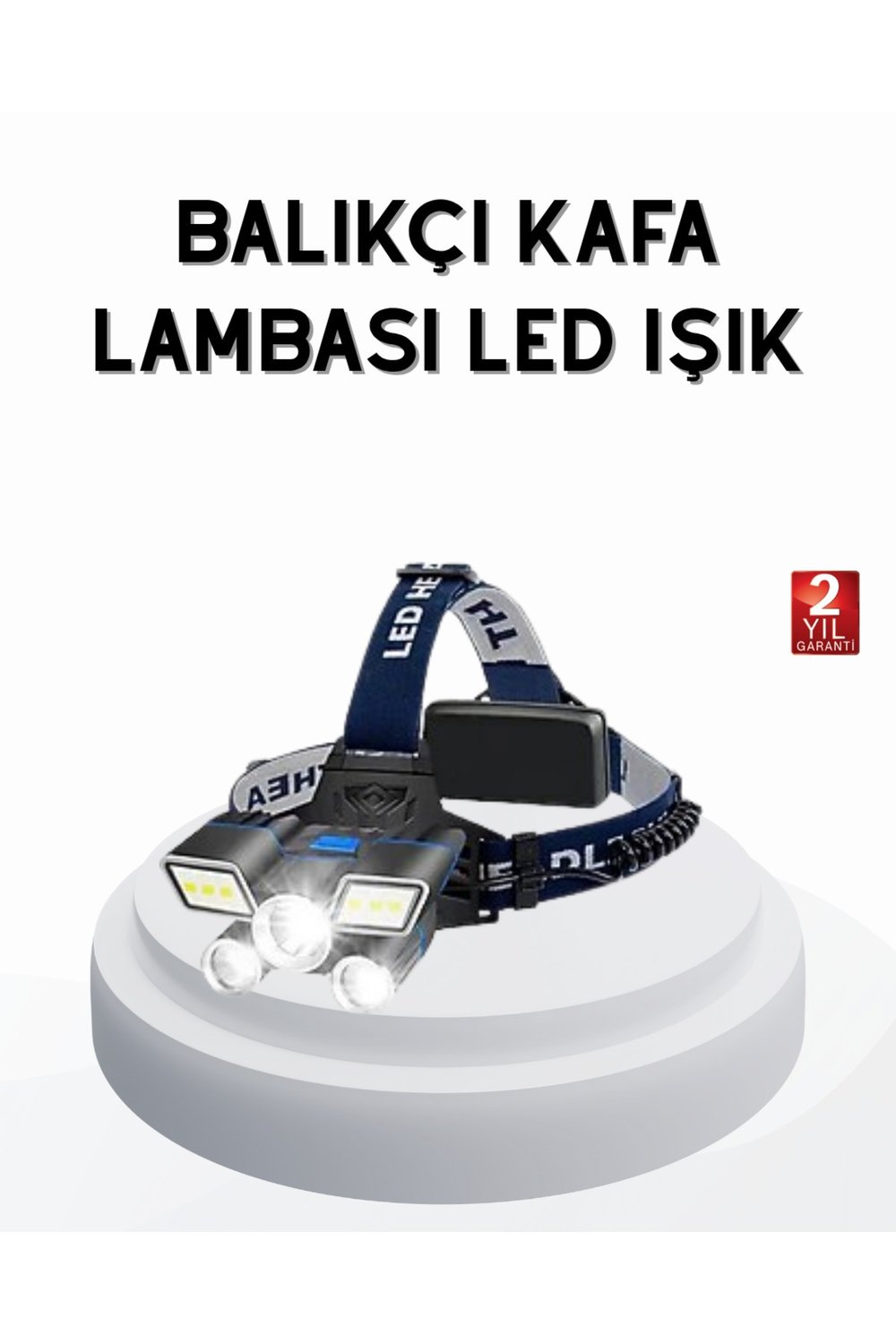 Profesyonel Şarjlı LED Far – IPX5 Suya Dayanıklı, 4 Işık Modu, Hareket Sensörlü