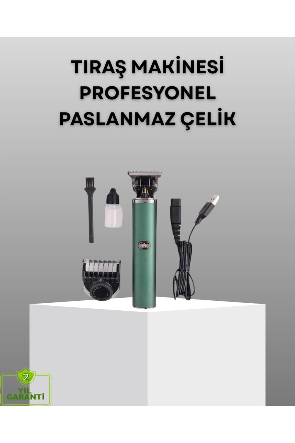 Profesyonel Şarjlı Tıraş Makinesi – 180 Dakika Kullanım, 2.5 Saat Hızlı Şarj, Evrensel USB Şarj Giri