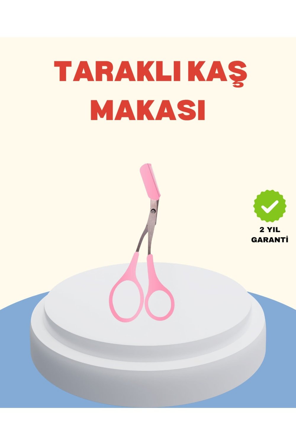 Profesyonel Taraklı Kaş Makası – Evde ve Salon Kullanımına Uygun
