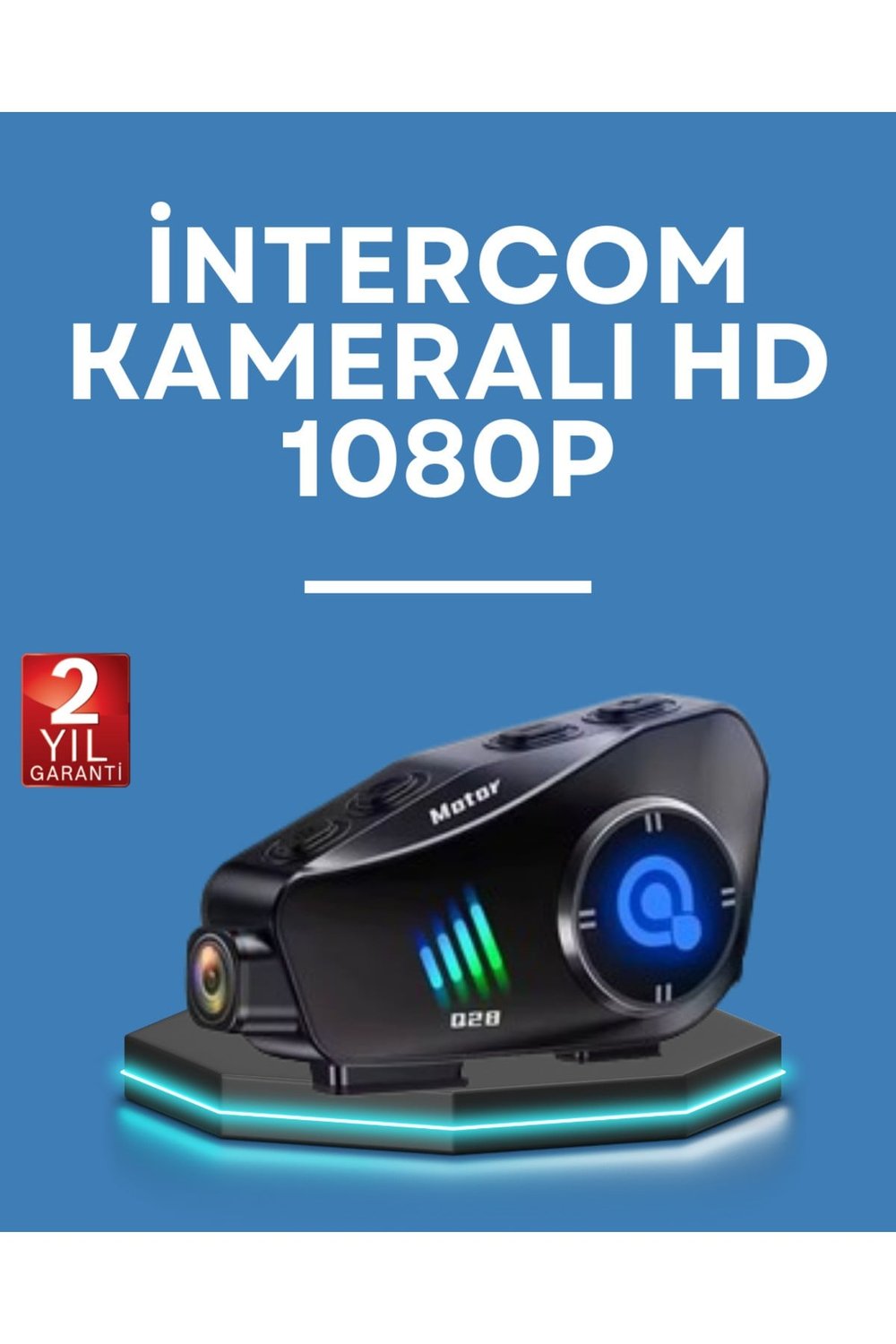 Q28 Kask Kulaklık 1080P HD Kamera – Bluetooth 5.3, Su Geçirmez, Gürültü Azaltma
