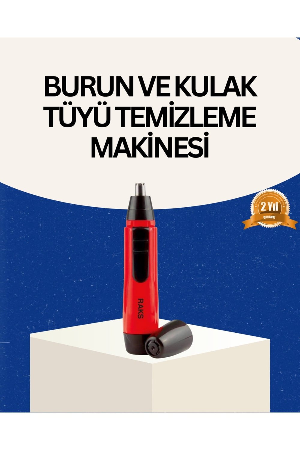 Raks Kırmızı Tüy Temizleme Cihazı Kulak Burun Pilli Ergonomik