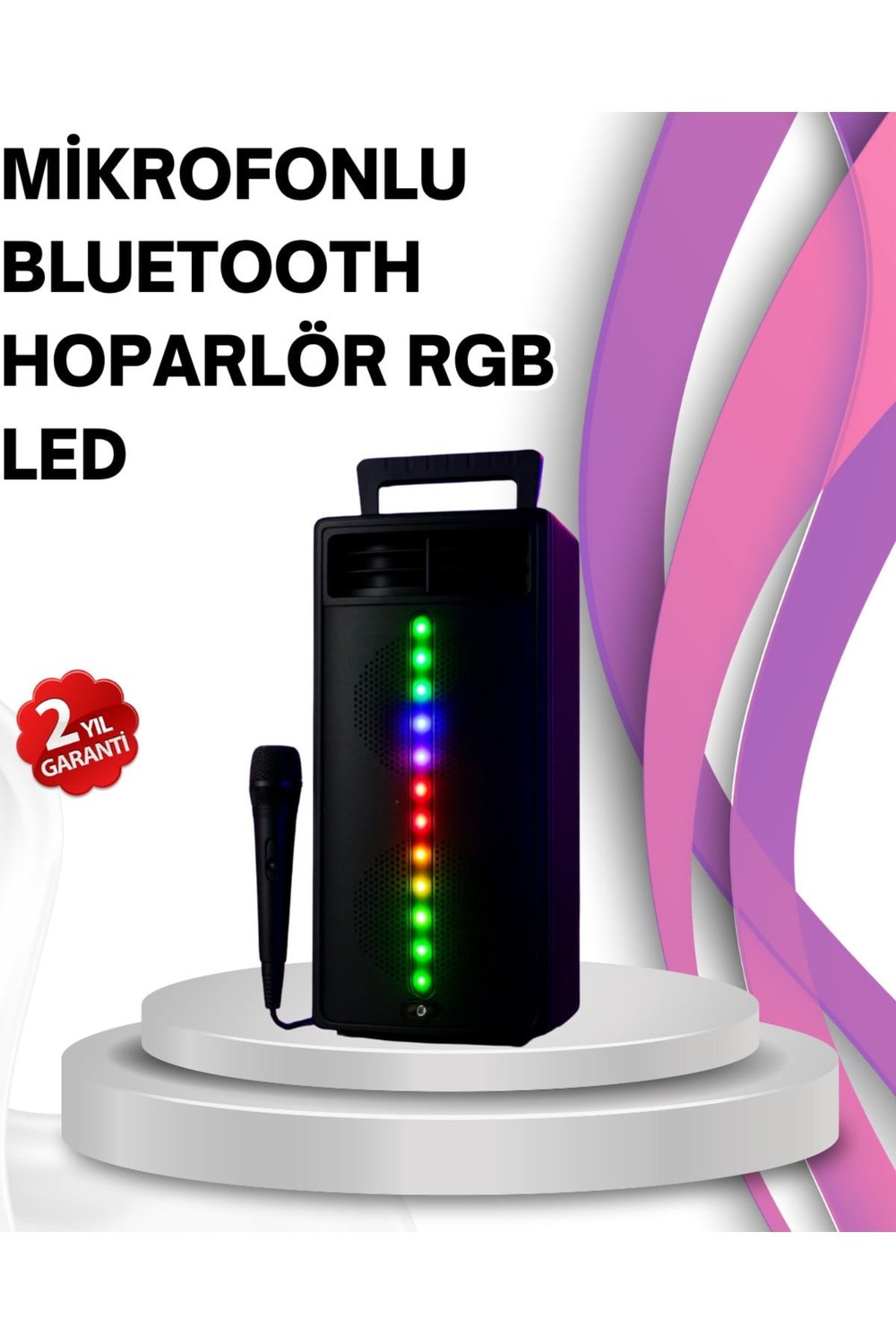 Renkli Işıklı Bluetooth Hoparlör – Taşınabilir, Güçlü Ses Performansı