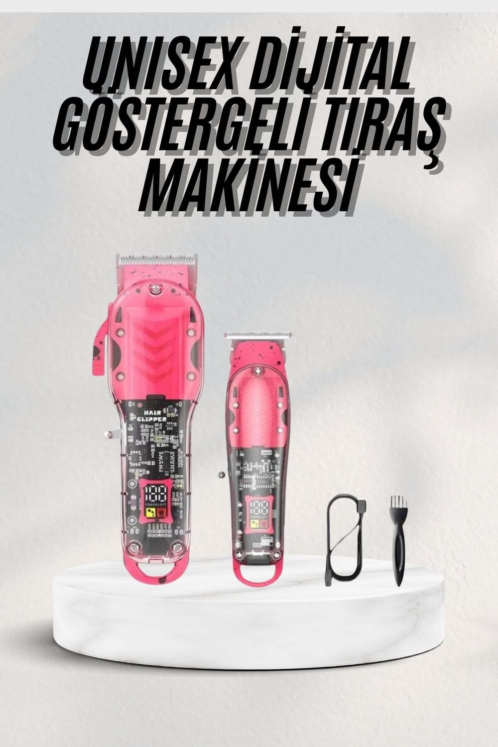 Renkli Profesyonel Tıraş Makinesi USB Şarjlı Saç Kesme Makinesi