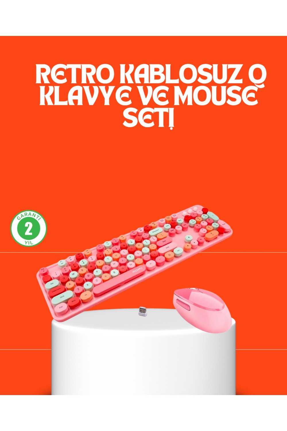 Retro Tarz Bluetooth 5.1 Klavye – Win/OSX/Android/iOS Uyumlu