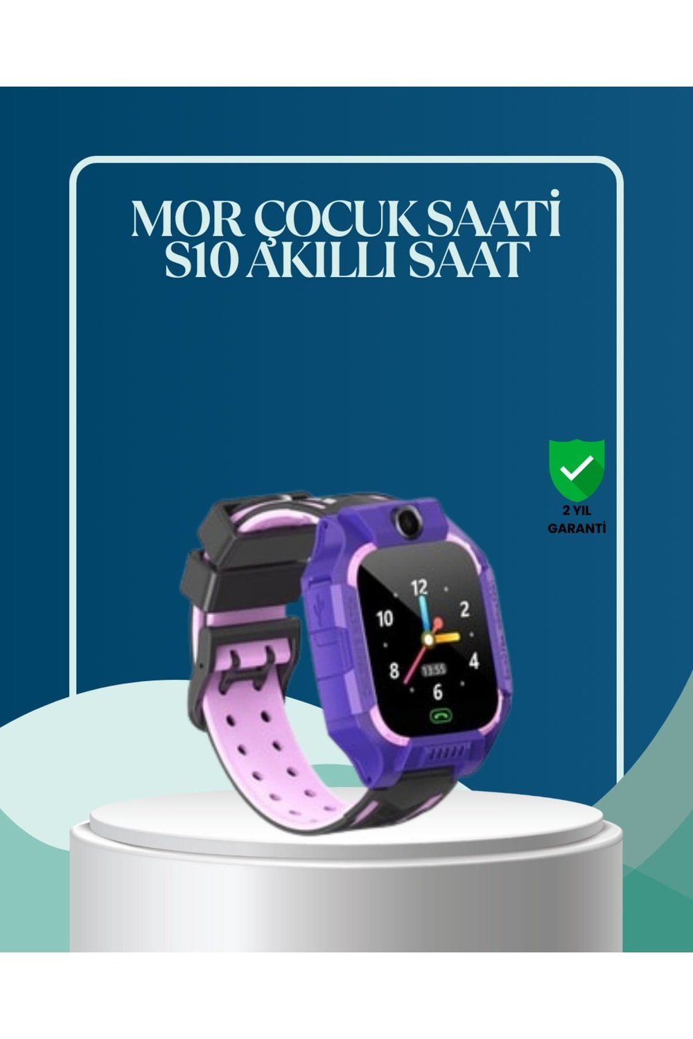 S10 Mor Çocuk Takip Saati Elektronik Bariyer ve Sesli Mesaj Destekli