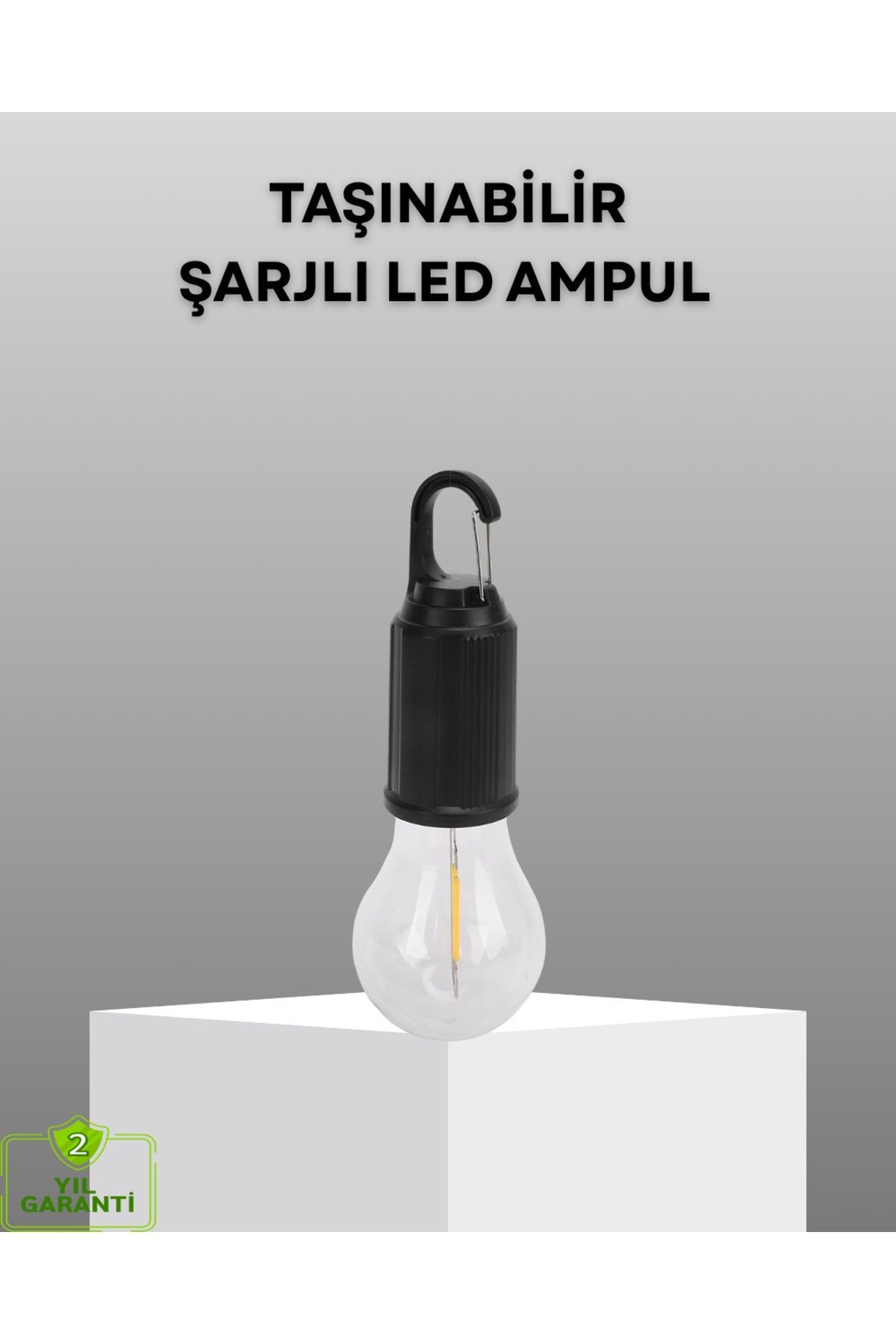 Şarjlı Kancalı LED Lamba – Kamp, Balkon ve Acil Durum Işığı