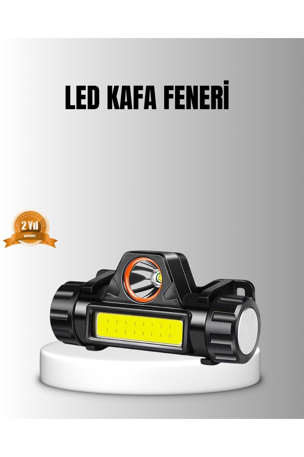 Şarjlı LED Kafa Feneri – Çift Fonksiyonlu, 200LM Işık Gücü, IP44 Suya Dayanıklı