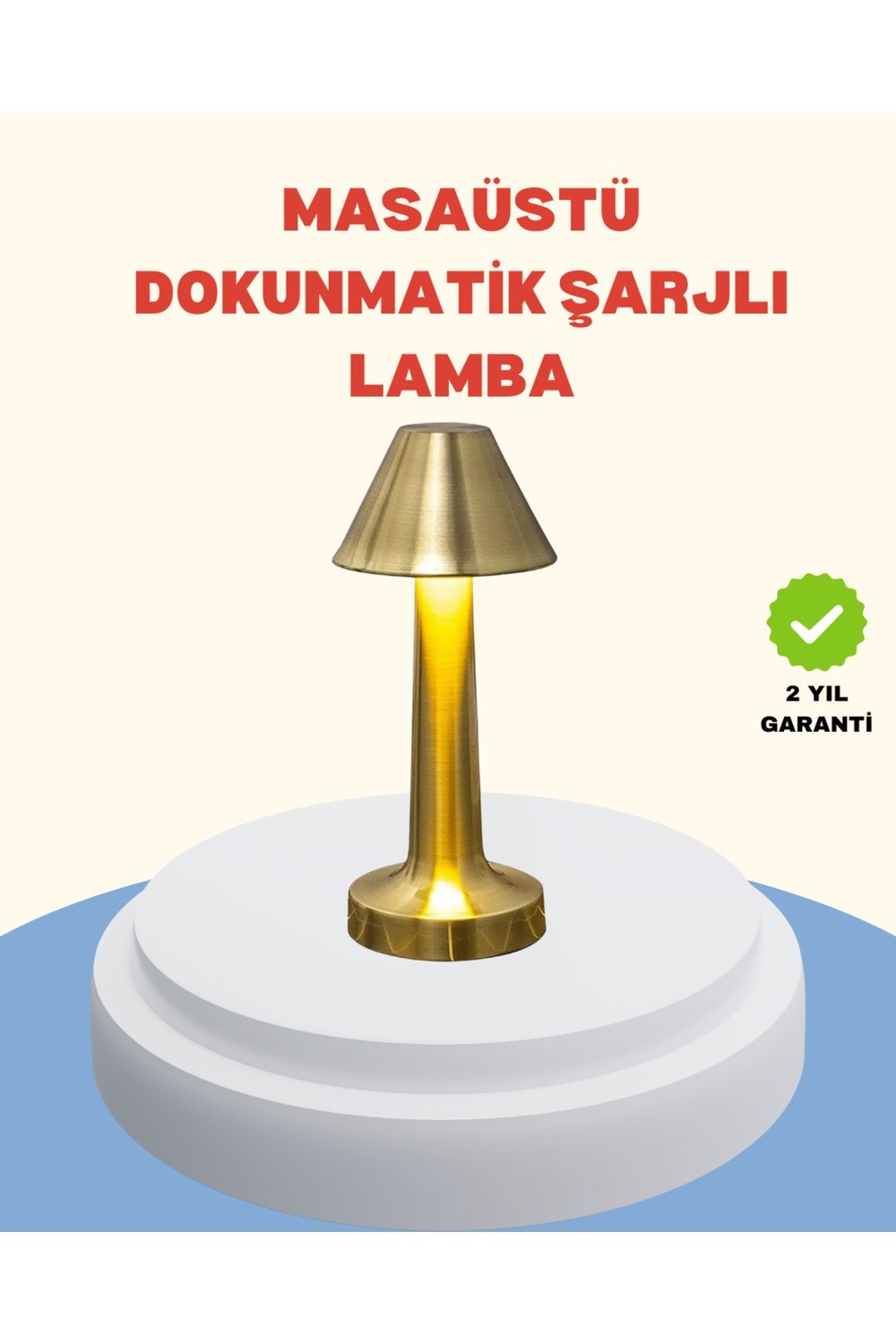 Şarjlı Masa Lambası 3 Işık Modu Kademesiz Karartma Metal Gövde