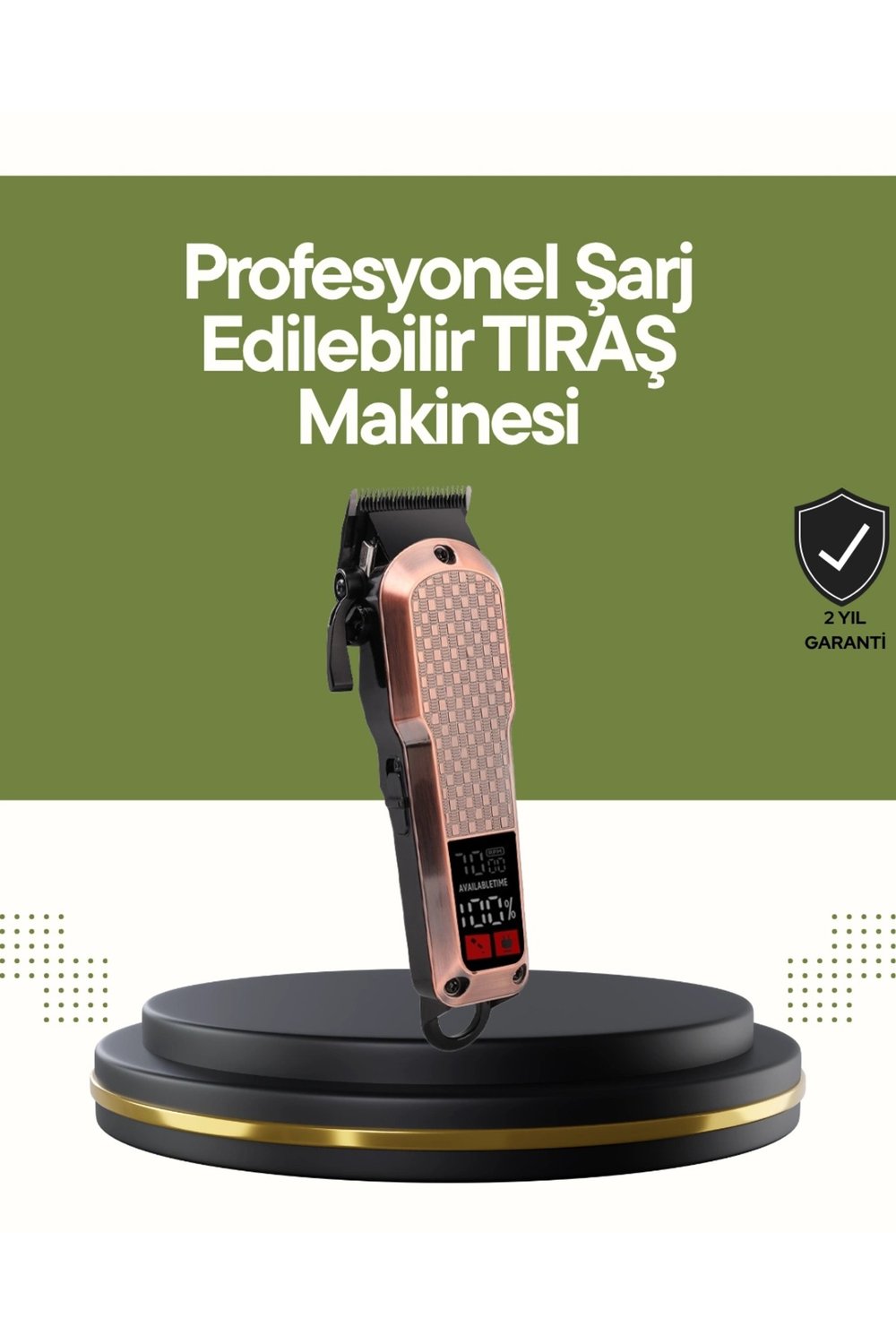 Şarjlı Saç Kesme Makinesi – 4 Kademeli Ayar, LCD Ekran ve Hızlı Şarj Desteği