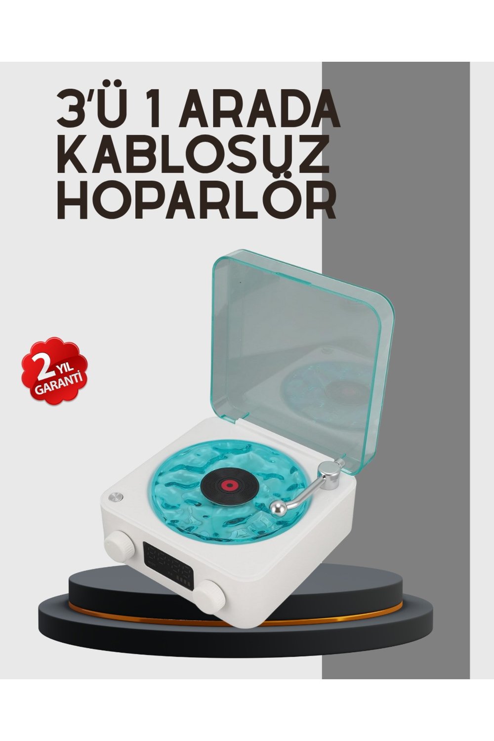 Stereo Sesli Gece Lambalı Bluetooth Hoparlör – Şık Vintage Tasarım