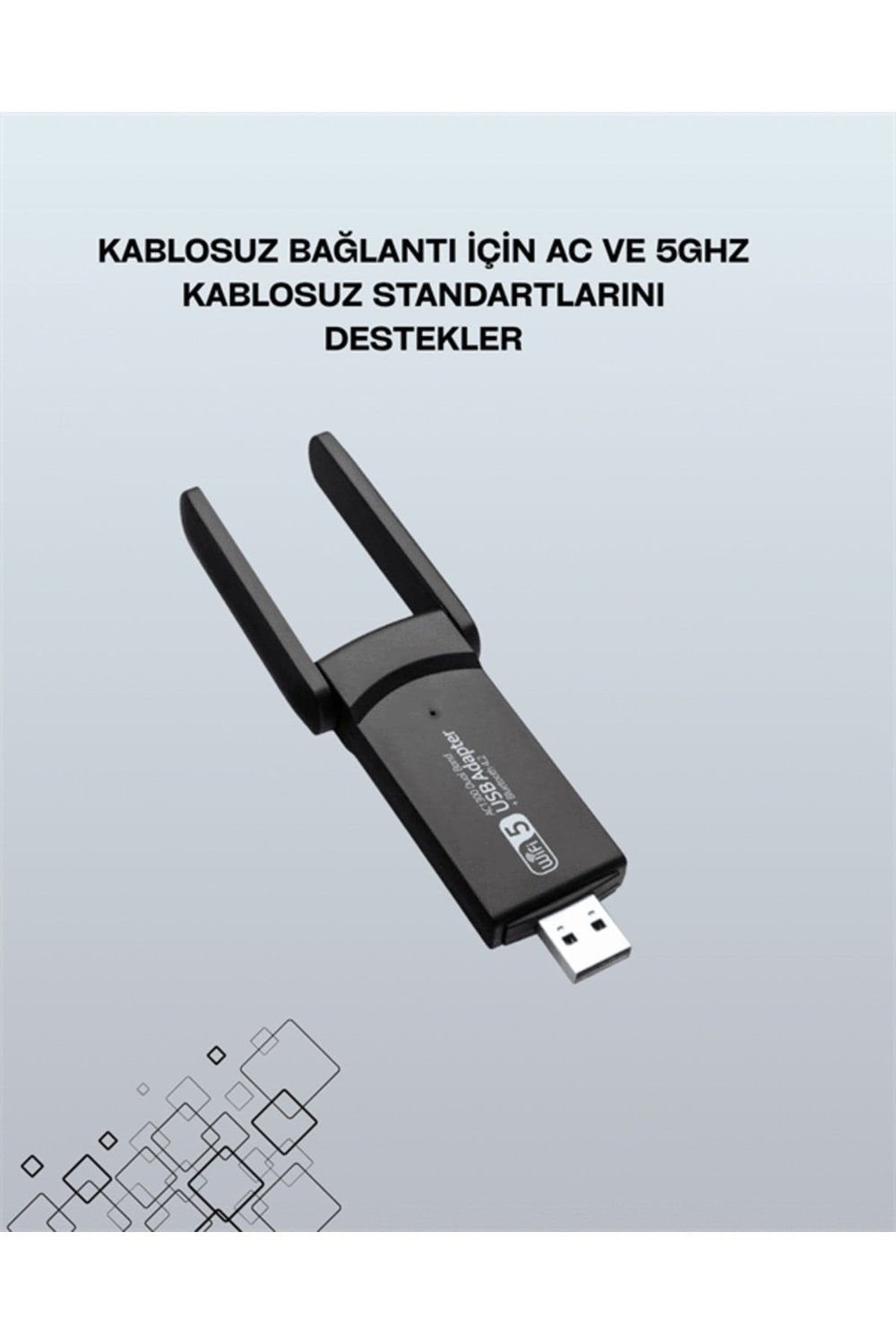 Tak-Çalıştır Özellikli Çift Bant Wifi Adaptör – 1200 Mbps