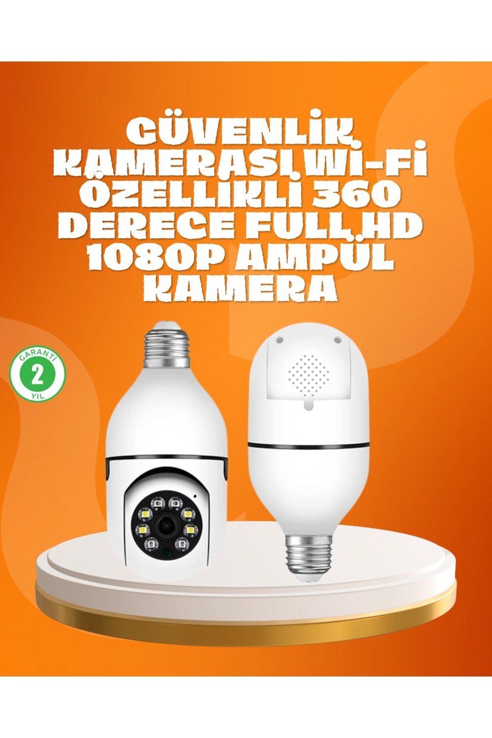 Tam Karanlıkta Görüntüleme Sağlayan 1080P Ampul Güvenlik Kamerası