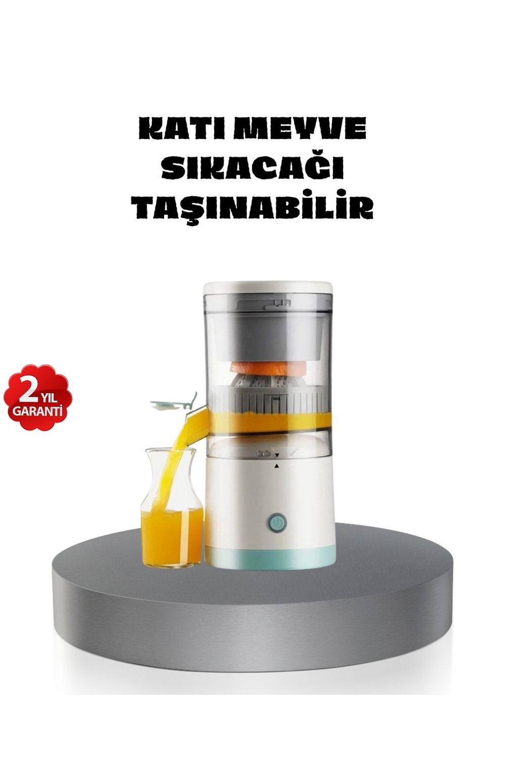 Taşınabilir Şarjlı Katı Meyve Sıkacağı – 45W Güç, 18000 RPM Hız, 400 mL Kapasite