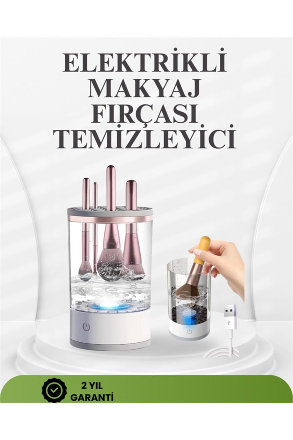 Taşınabilir, Sessiz ve Güçlü Makyaj Fırçası Temizleme Makinesi