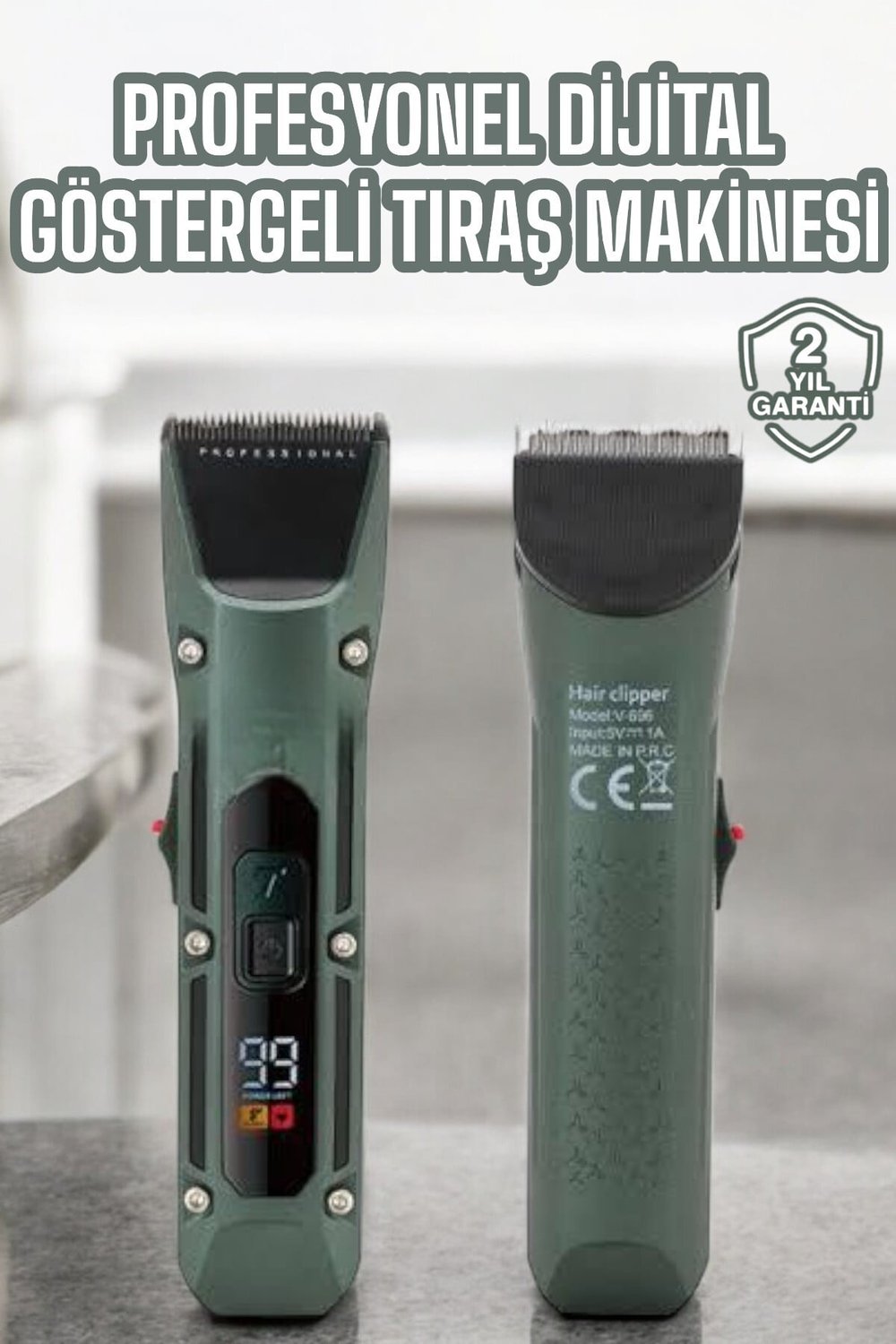 Tıraş Makinesi Dijital Göstergeli Turbo Motor Paslanmaz Çelik