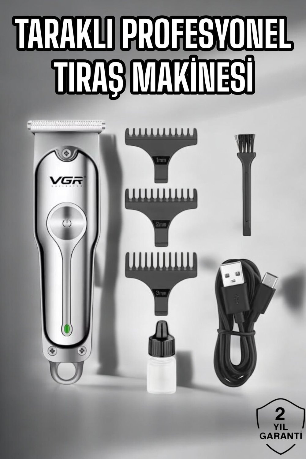 Tıraş Makinesi Paslanmaz Çelik Taraklı Güçlü Motor