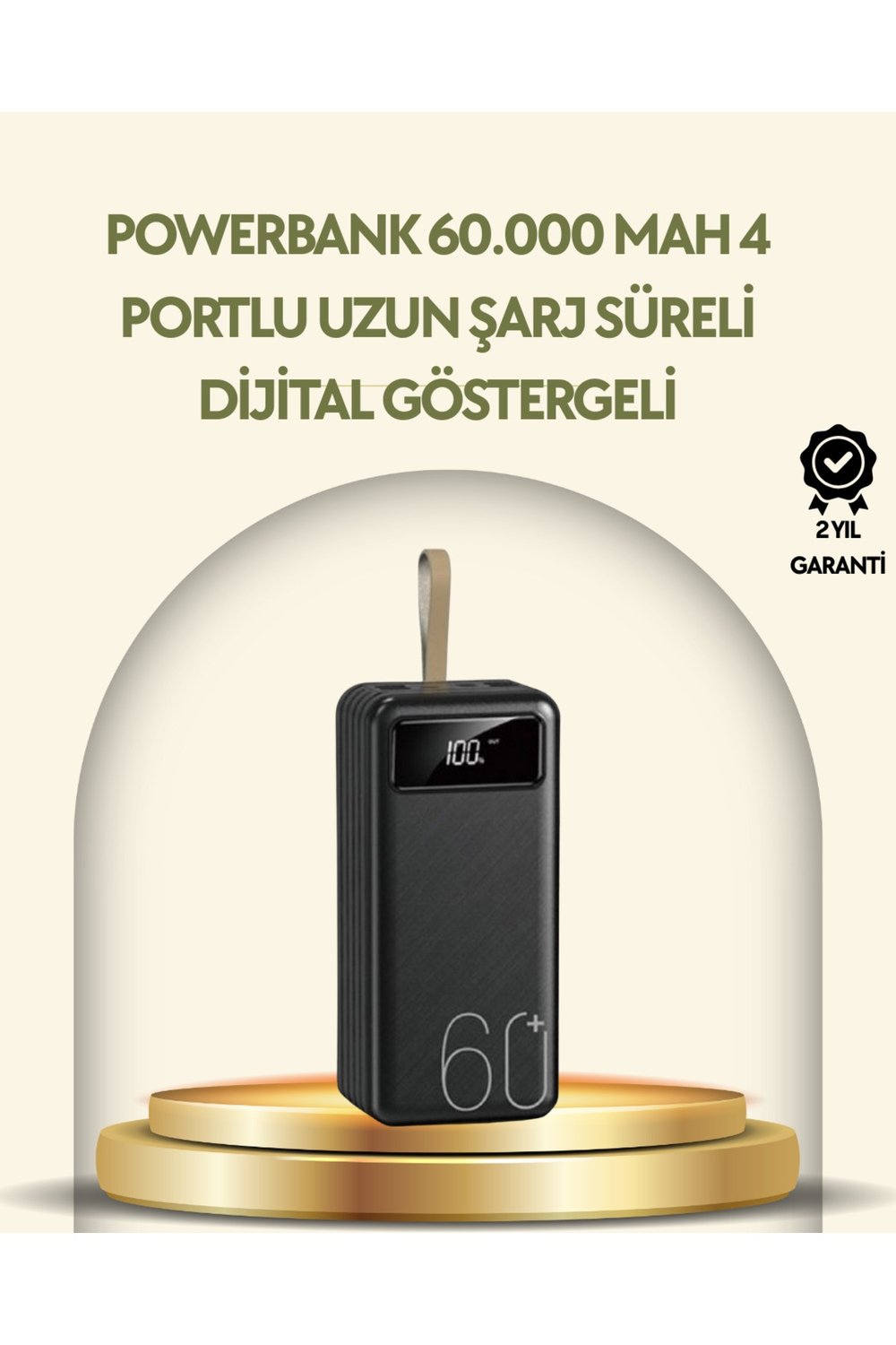 Tüm Cihazlarla Uyumlu LED Fenerli 4 Çıkışlı Powerbank