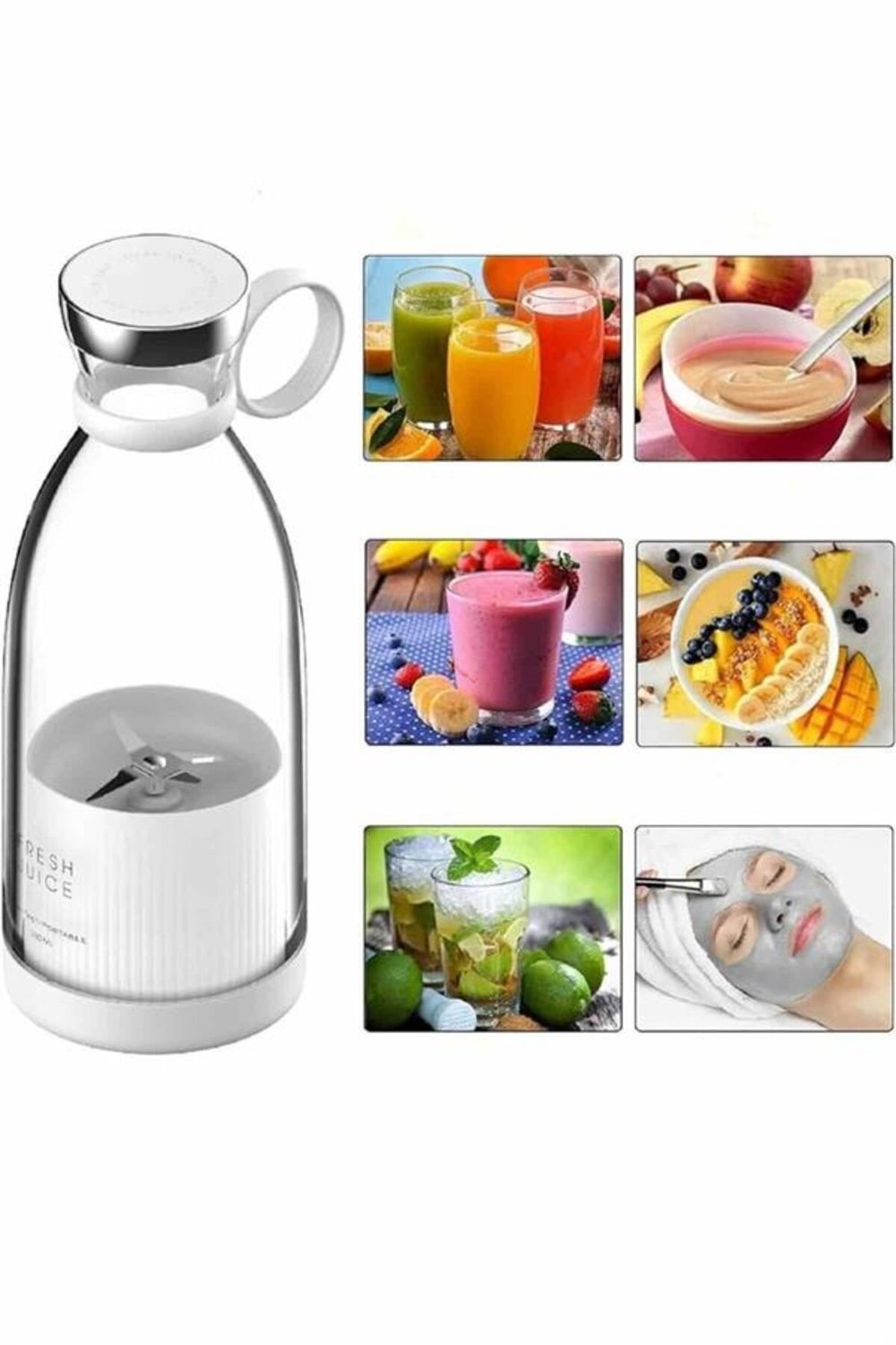 u Geçirmez Kablosuz Şarjlı Dayanıklı Taşınabilir Mini Blender
