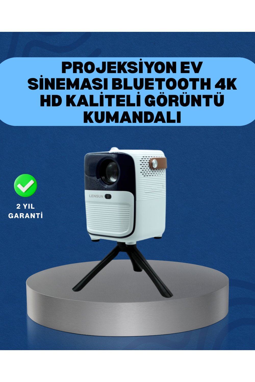 Ultra HD Çözünürlüklü Taşınabilir Projektör – 1920x1080 Piksel Görüntü Kalitesi (Kopya