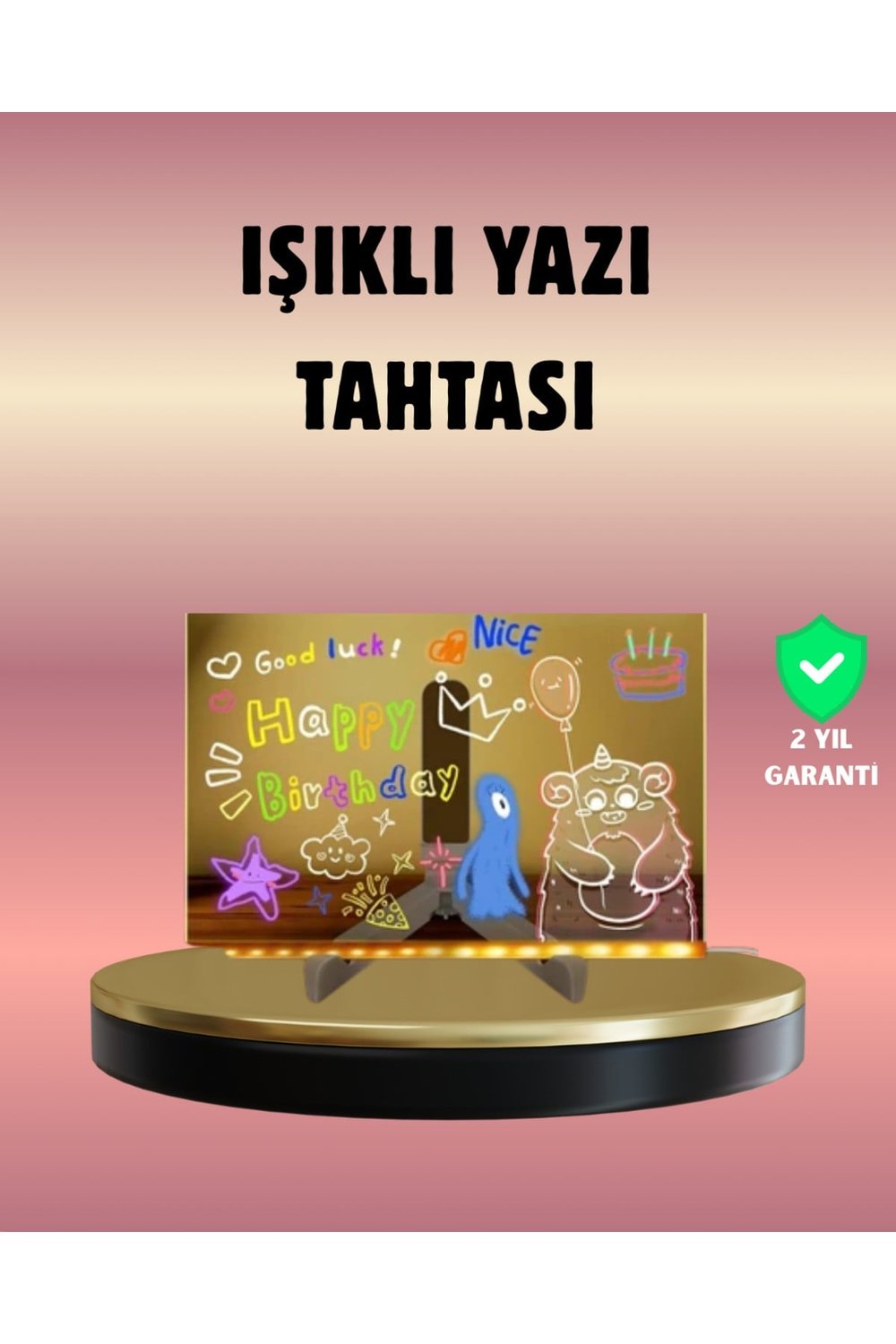 USB Bağlantılı LED Akrilik Çizim ve Not Tahtası