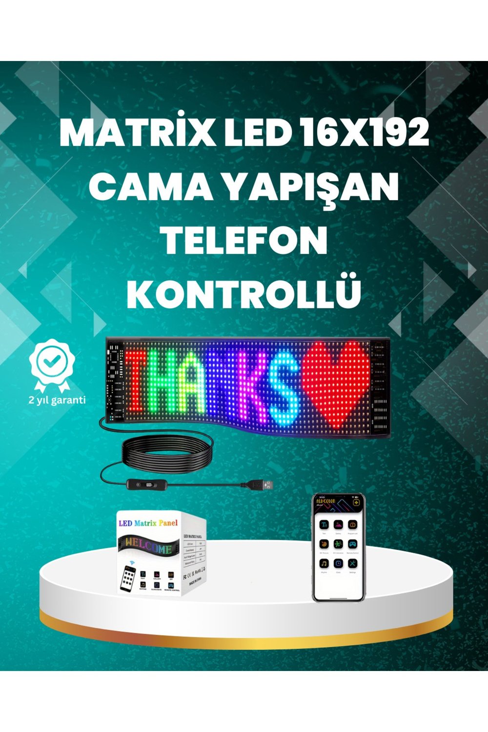 USB ile Çalışan Renkli Esnek LED Panel Işıklı Led Kayan Yazı Özellikli