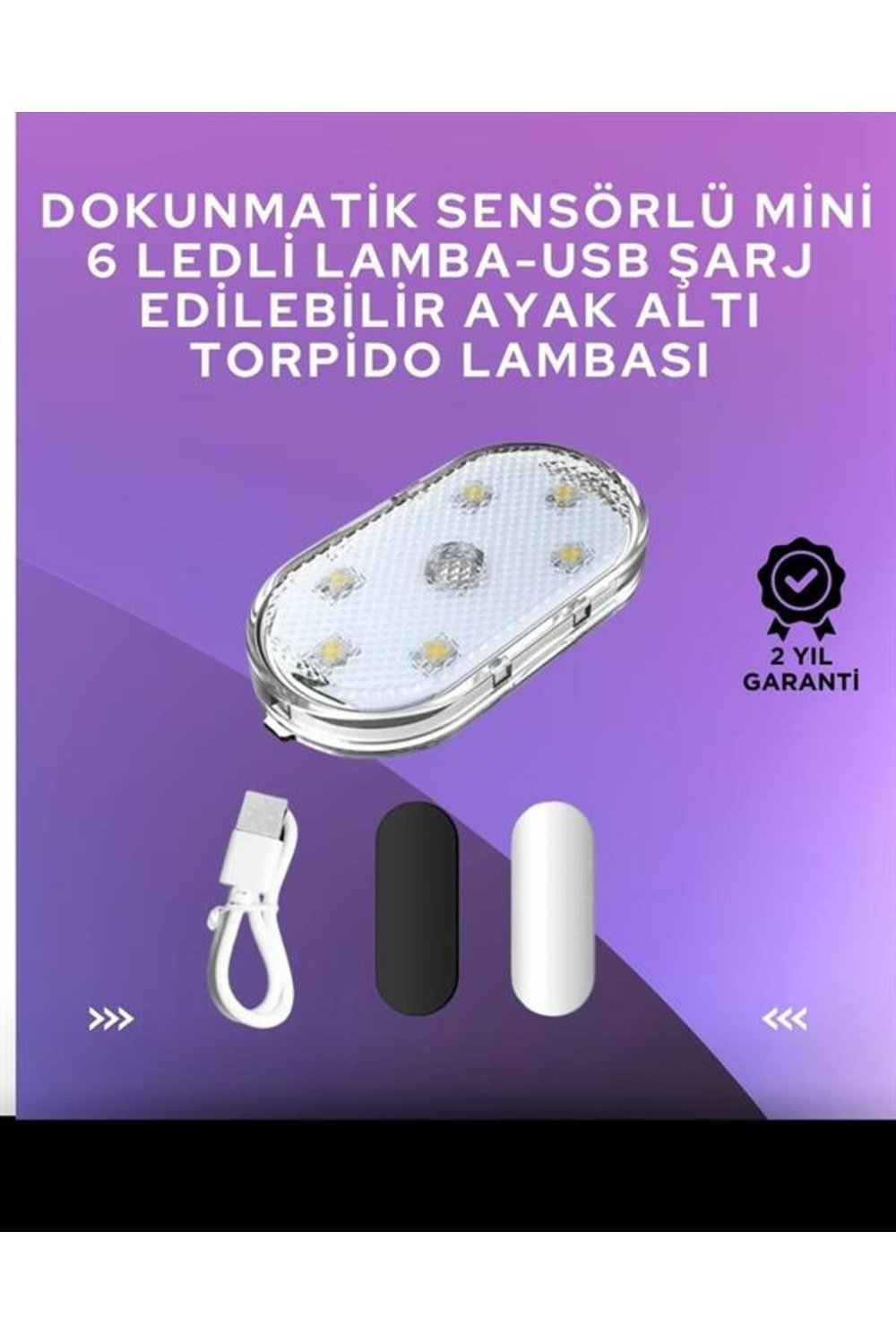 USB Şarjlı, 3 Saat Kesintisiz Çalışan Araba Atmosfer Işıkları