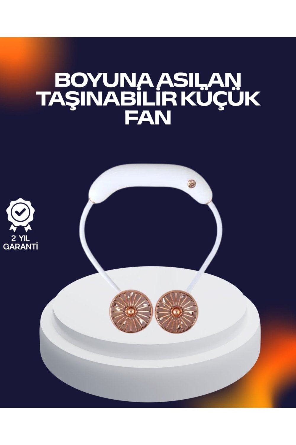USB Şarjlı Katlanabilir Mini Boyun Fanı 1–3 Saat Kullanım