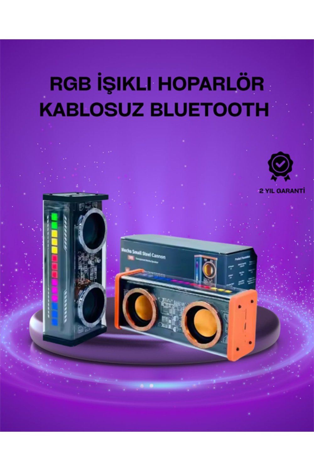 V9 Kablosuz Bluetooth Hoparlör – Canlı Renkli Işık ve Uzun Pil