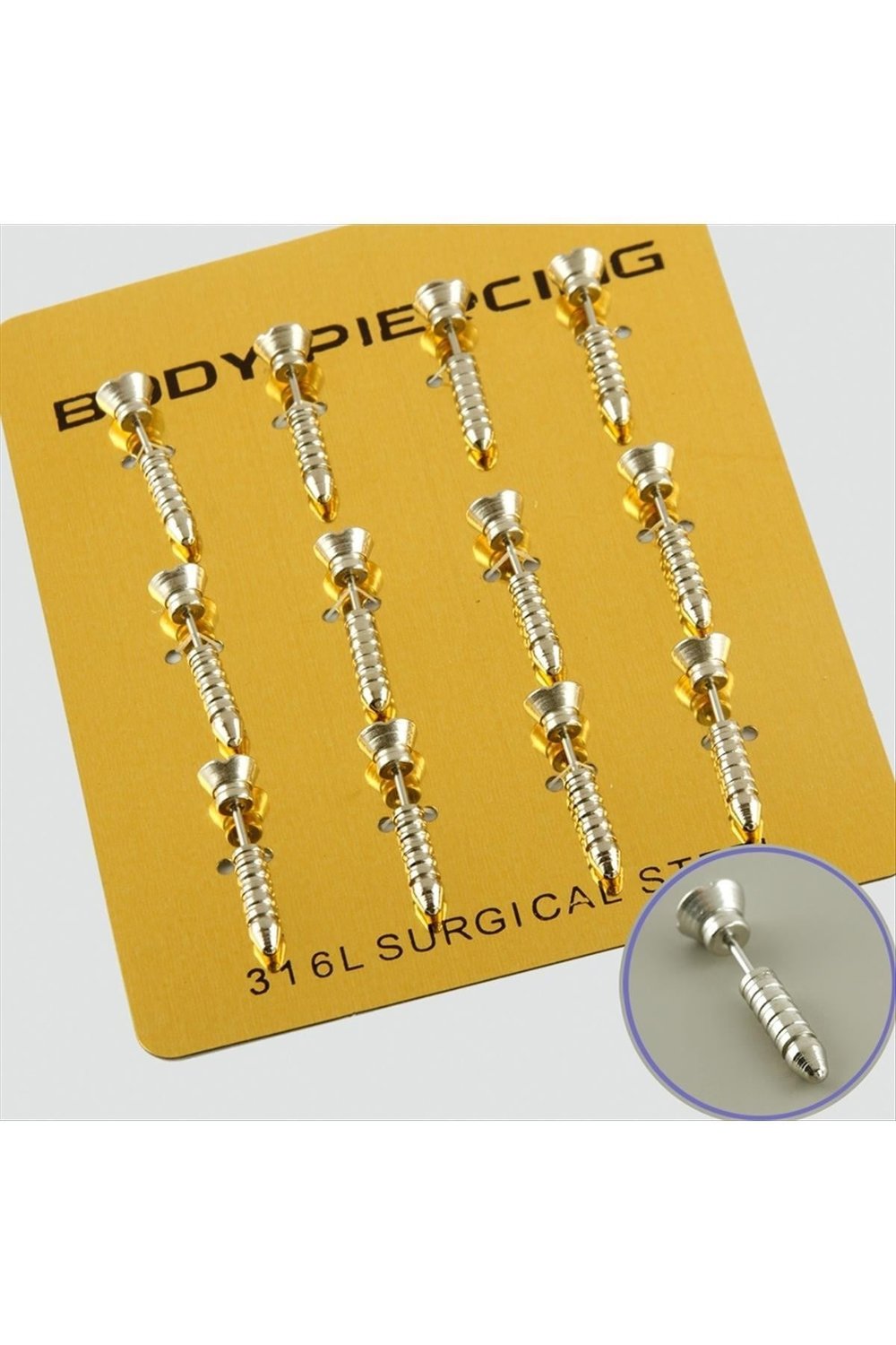 Vidalı Çelik Piercing 1 Adet