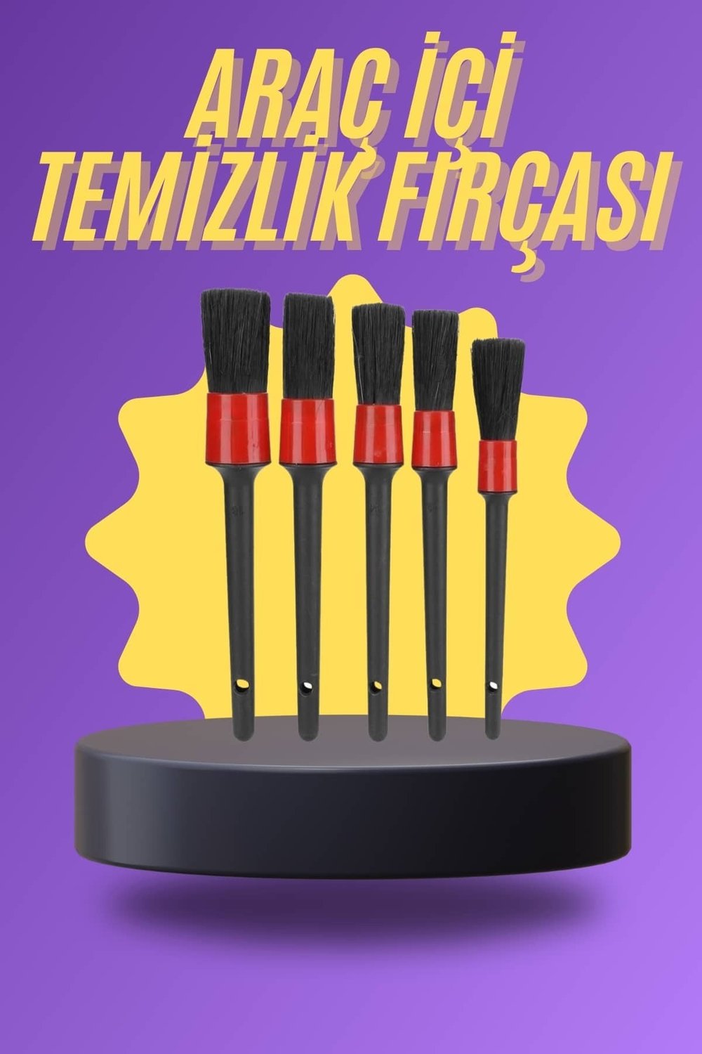 XMPDBY 5 Parça Araç İçi Temizlik Fırçası Araç İçi-Dışı Temizleme (94812) Fırça Seti
