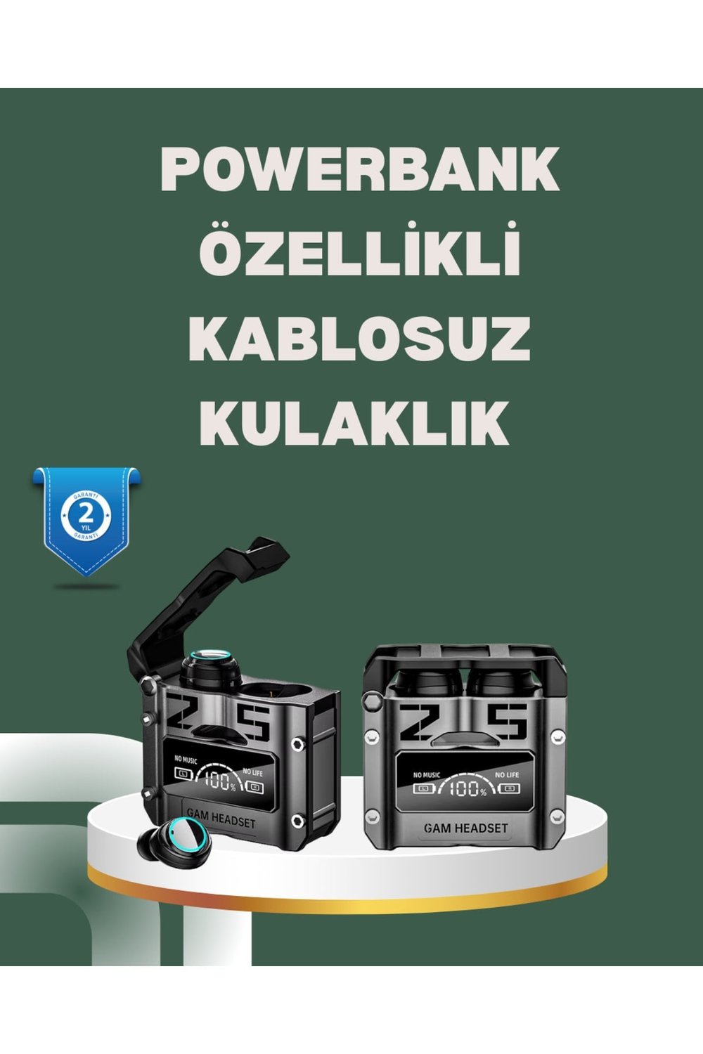 Yüksek Ses Kaliteli Kablosuz Bluetooth Kulaklık Suya Dayanıklı