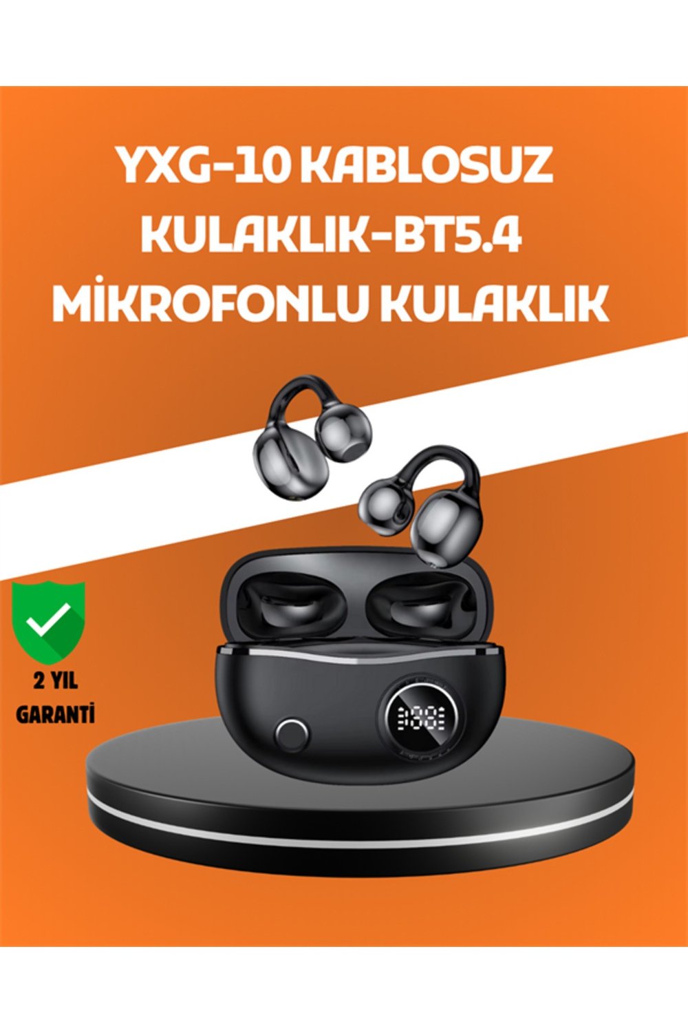 YXG10 Açık Kulak Bluetooth Kulaklık – Klipsli, Güvenli Spor Tasarım, 30 Saat Pil