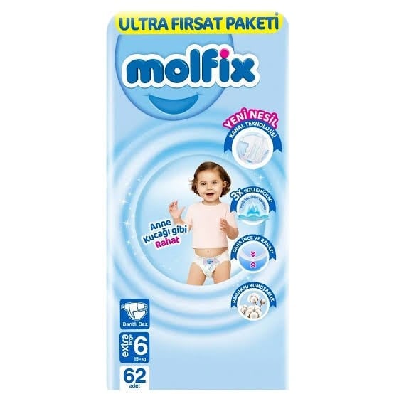 MOLFİX ULT. BEBEK BEZİ XLARGE 62Lİ