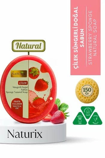 NATURİZ SÜNGERLİ ÇİLEKLİ SABUN