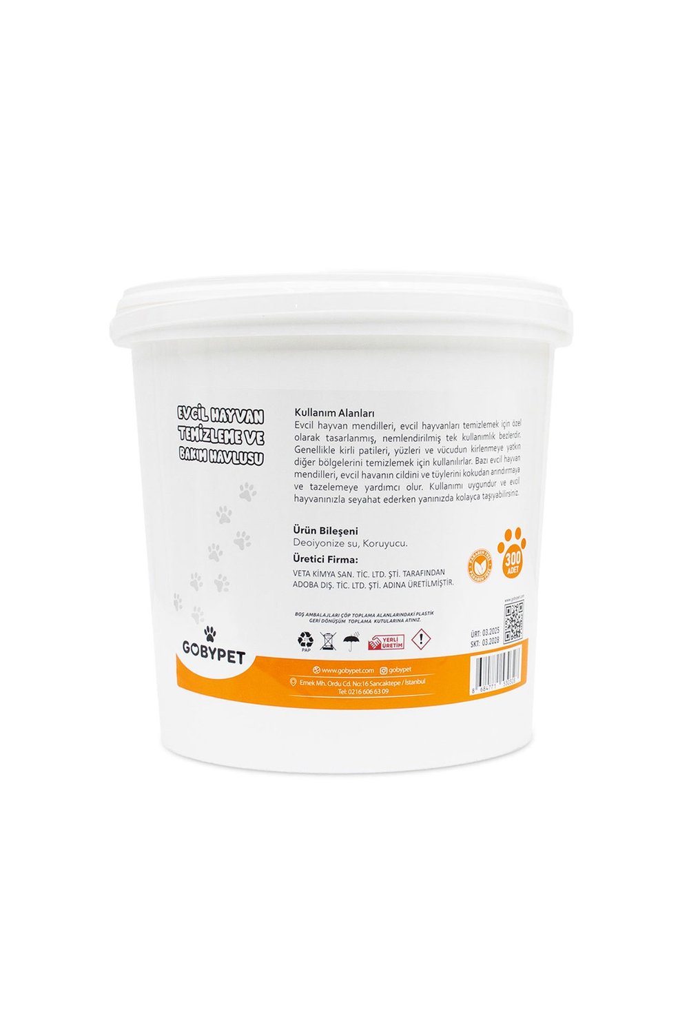 GOBYPET WİPES EVCİL HAYVAN TEMİZLİK HAVLUSU 300 AD