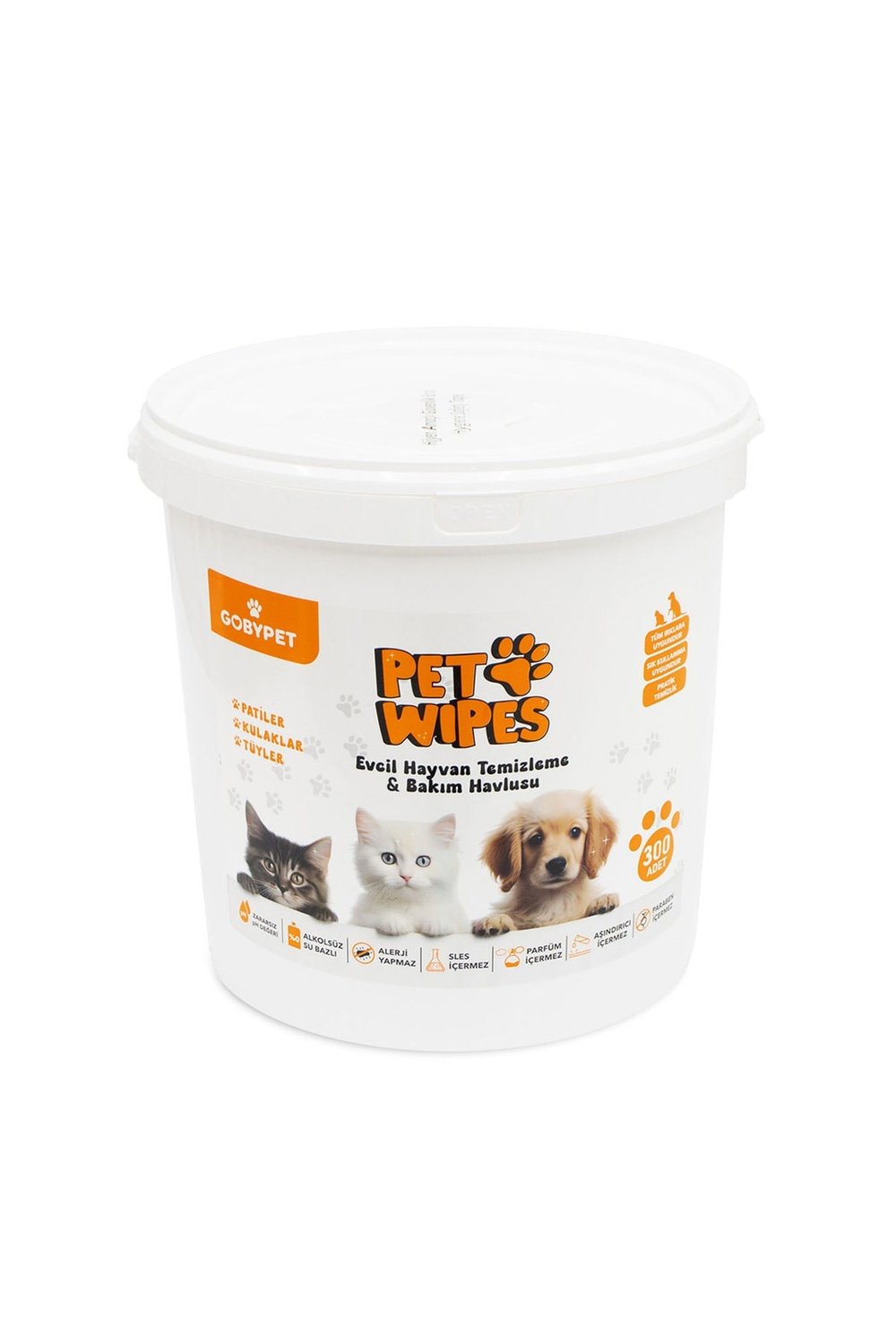 GOBYPET WİPES EVCİL HAYVAN TEMİZLİK HAVLUSU 300 AD