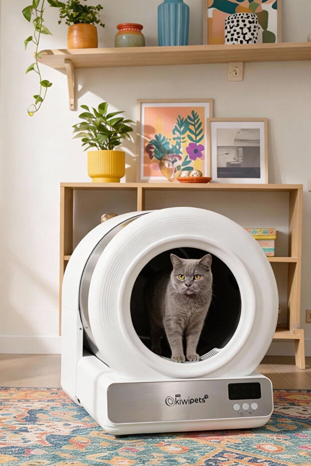 Kiwi KPLB 1071 Otomatik Kedi Tuvaleti - Beyaz