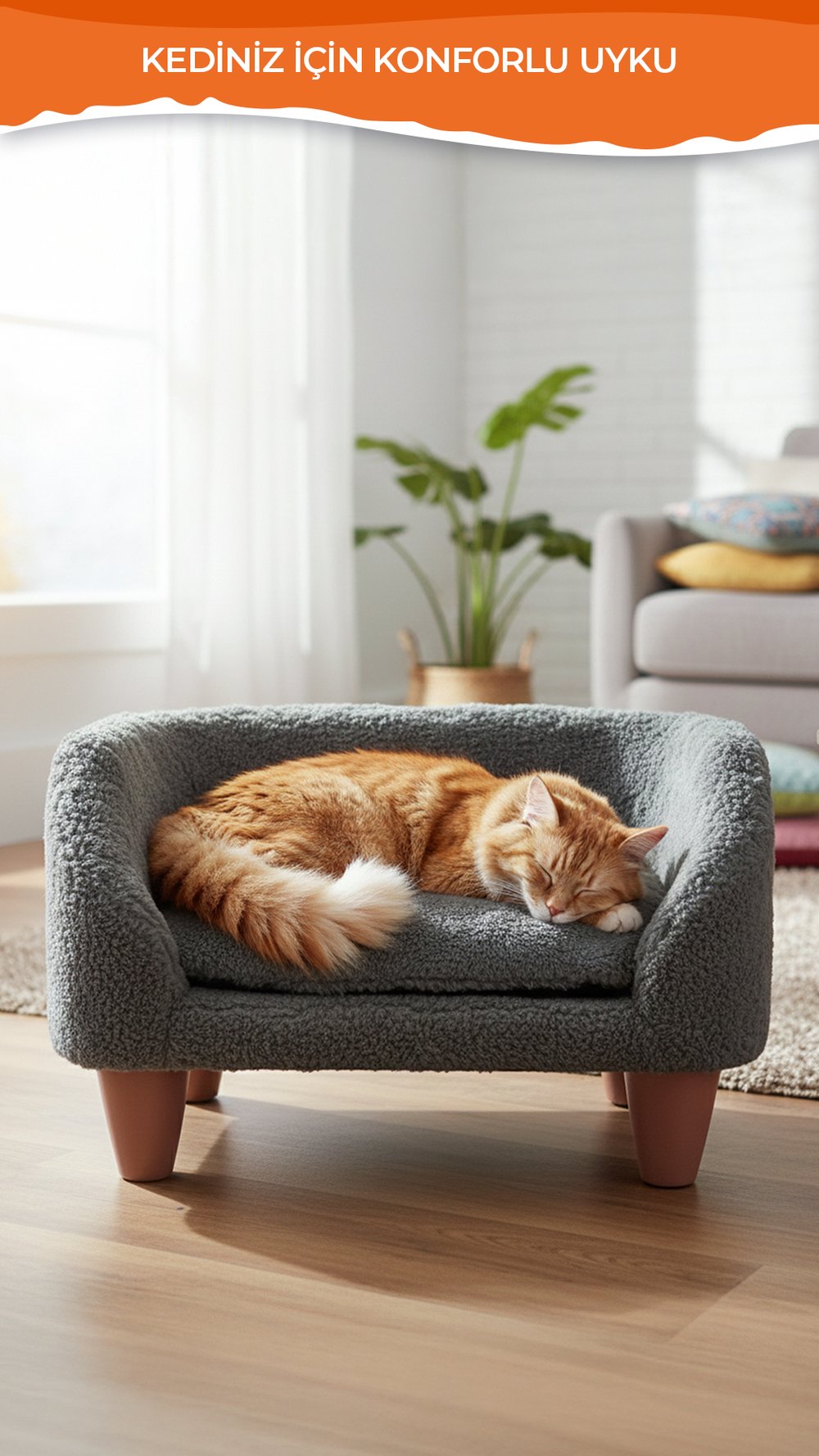 Peluş Kedi Koltuğu, Yumuşak Lüks Kedi Köpek yatağı, Kedi Köpek Koltuğu