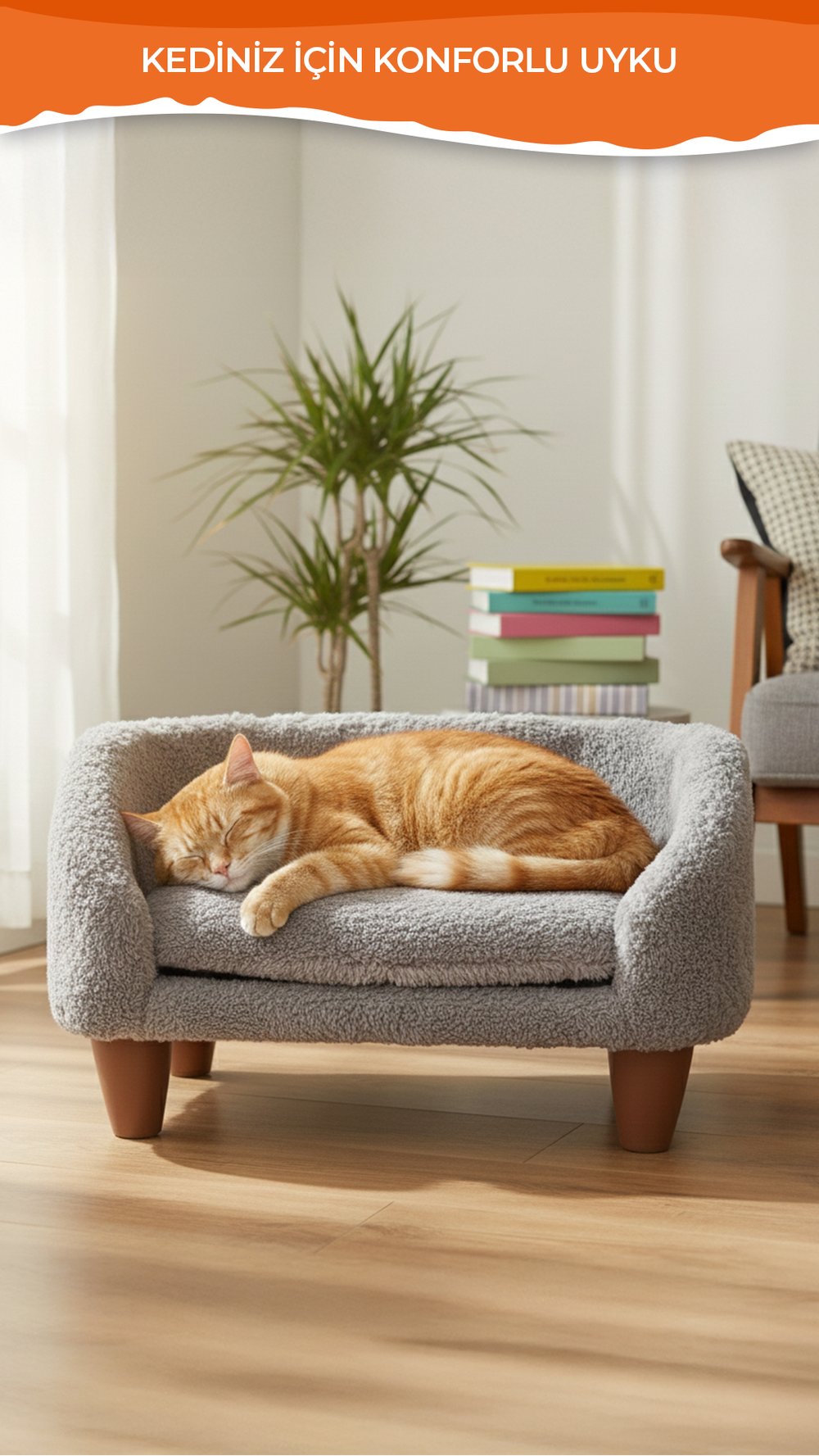 Peluş Kedi Koltuğu, Yumuşak Lüks Kedi Köpek yatağı, Kedi Köpek Koltuğu