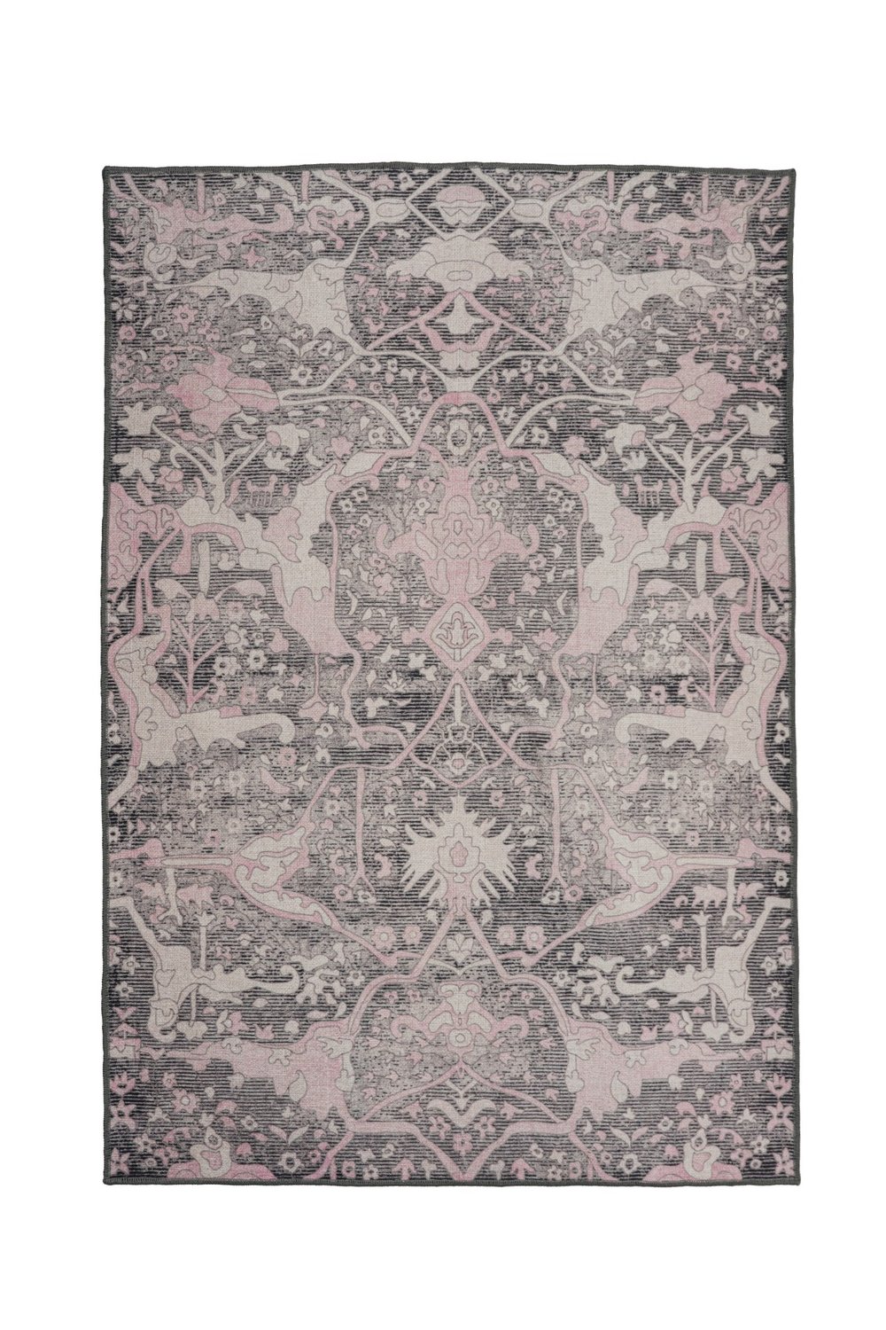 Art Deco Dijital Şönil Halı | Vintage Desenli Halı | Kaymaz Tabanlı | Makinede Yıkanabilir | OART26 160x230