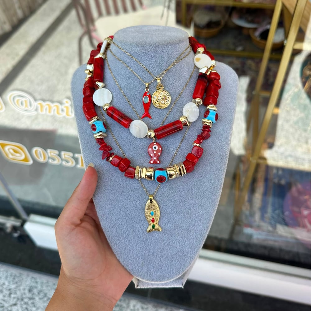 Bodrum Mercan Kolye Seti